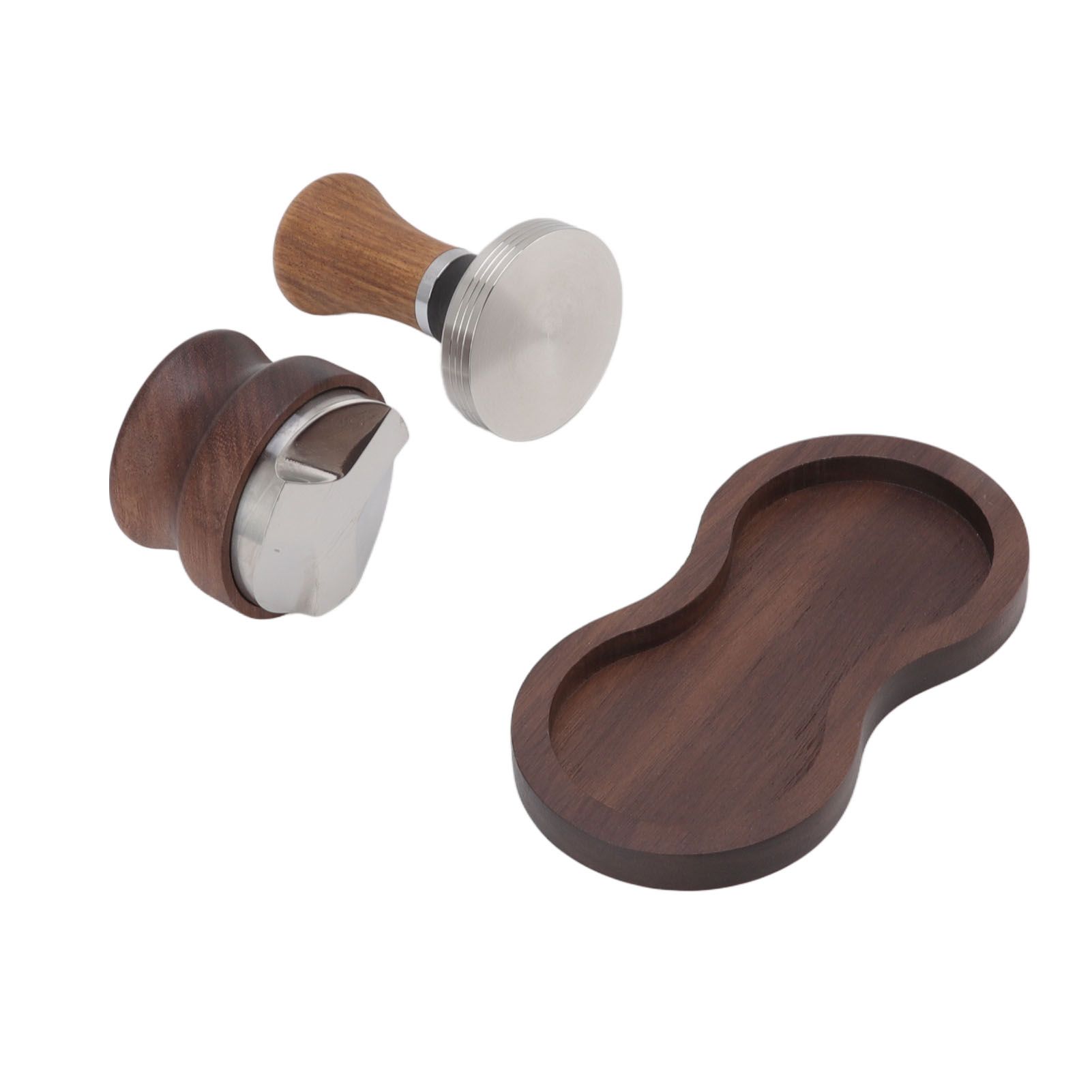 Coffee Hammer Tamping Kit Walnut Stainless Steel Tamper Distributor Set with view 8