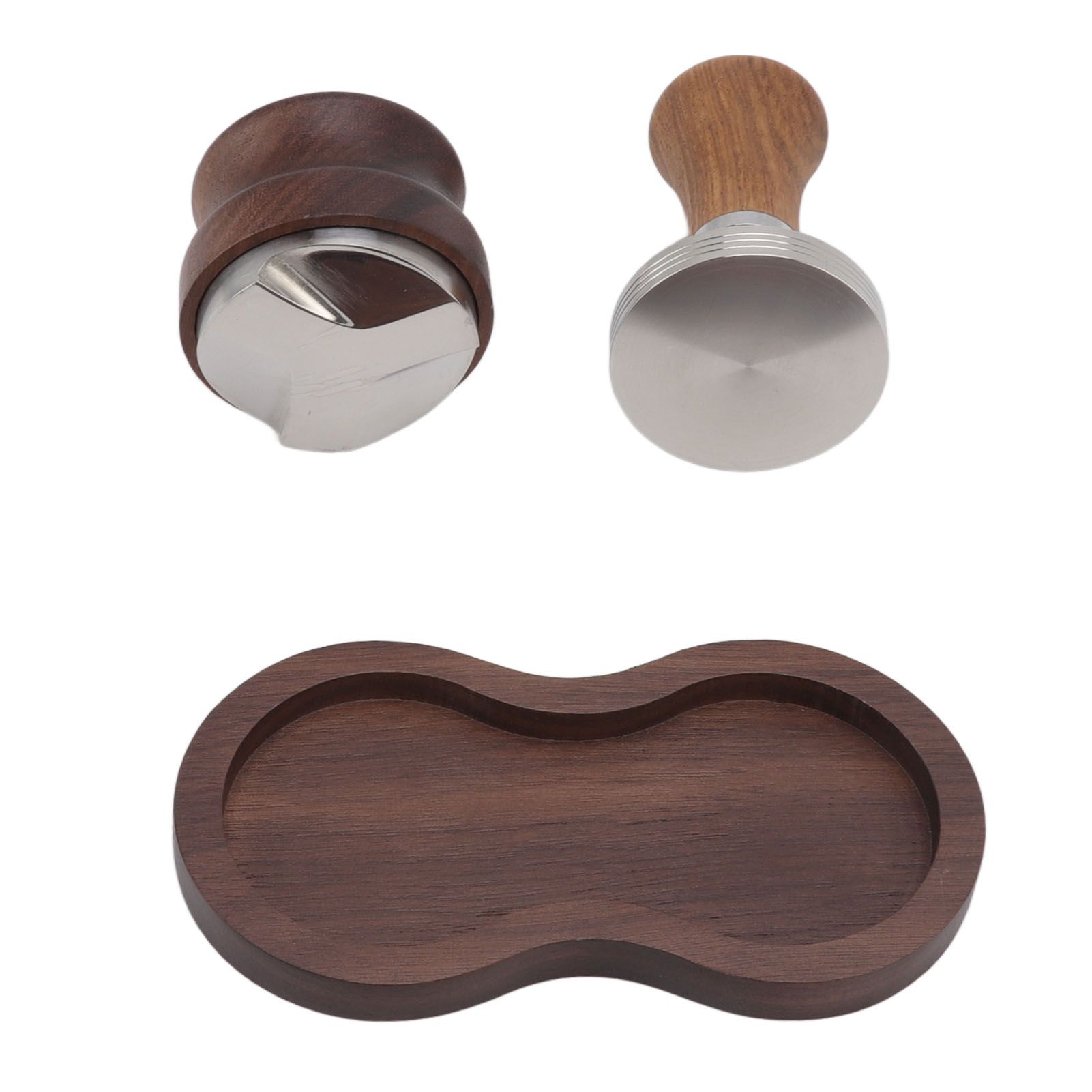 Coffee Hammer Tamping Kit Walnut Stainless Steel Tamper Distributor Set with view 9