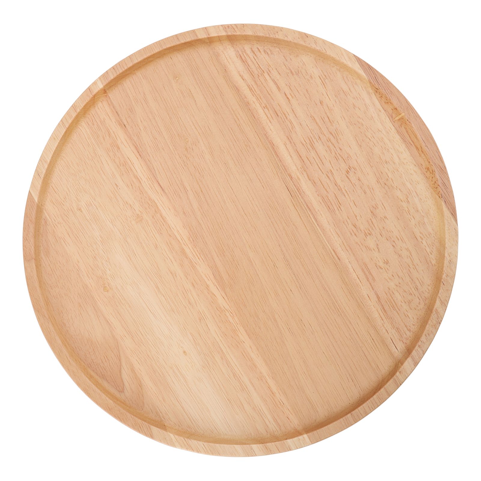 Round Pizza Tray Thick and Sturdy Rubber Wood Fruit Cutting Board for Kitchen