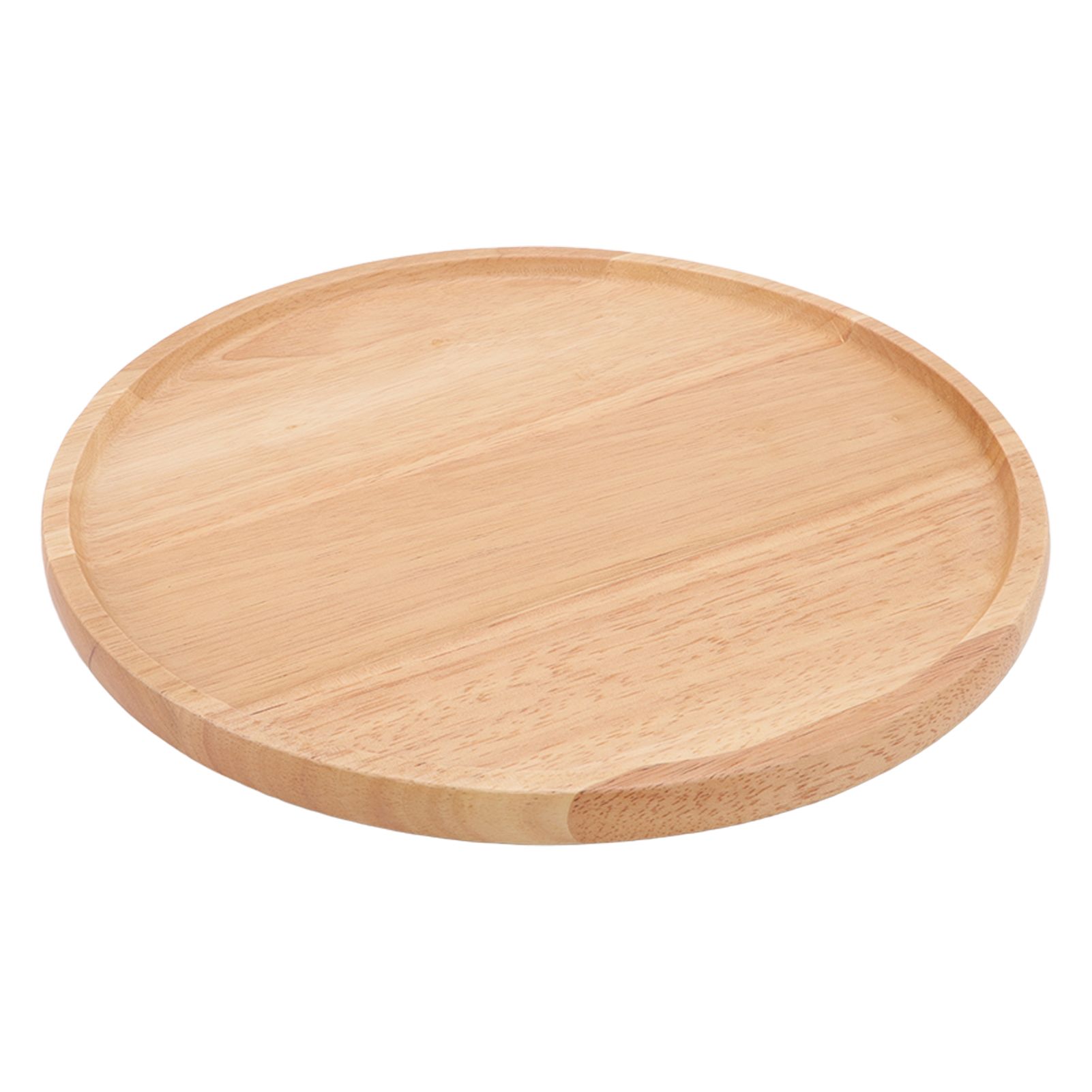 Round Pizza Tray Thick and Sturdy Rubber Wood Fruit Cutting Board for Kitchen view 2