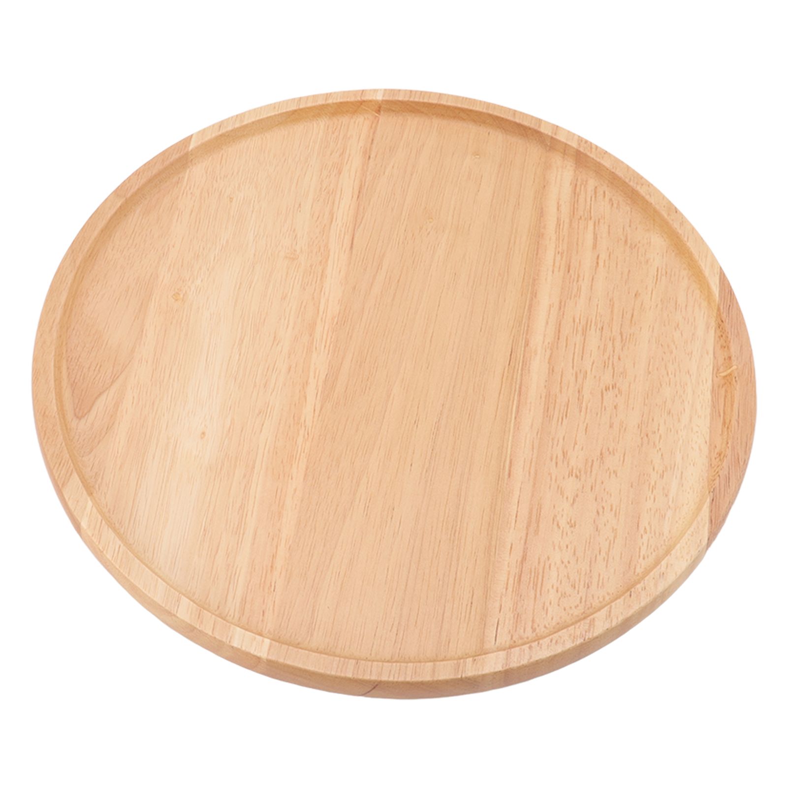 Round Pizza Tray Thick and Sturdy Rubber Wood Fruit Cutting Board for Kitchen view 3