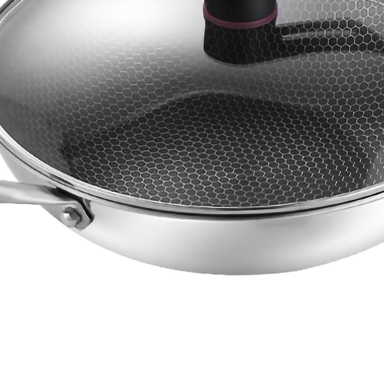 Stainless Steel Wok Pan Double Sided Honeycomb 3 Layer Prevent Sticking Easy view 2