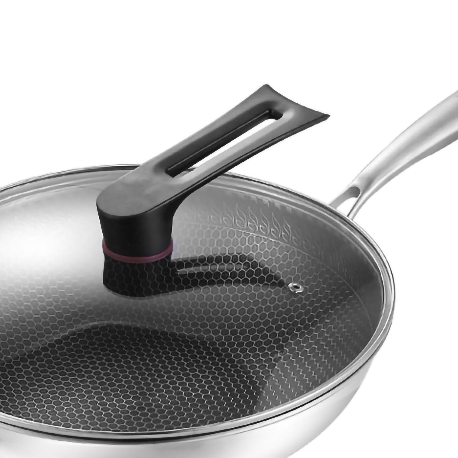 Stainless Steel Wok Pan Double Sided Honeycomb 3 Layer Prevent Sticking Easy view 3