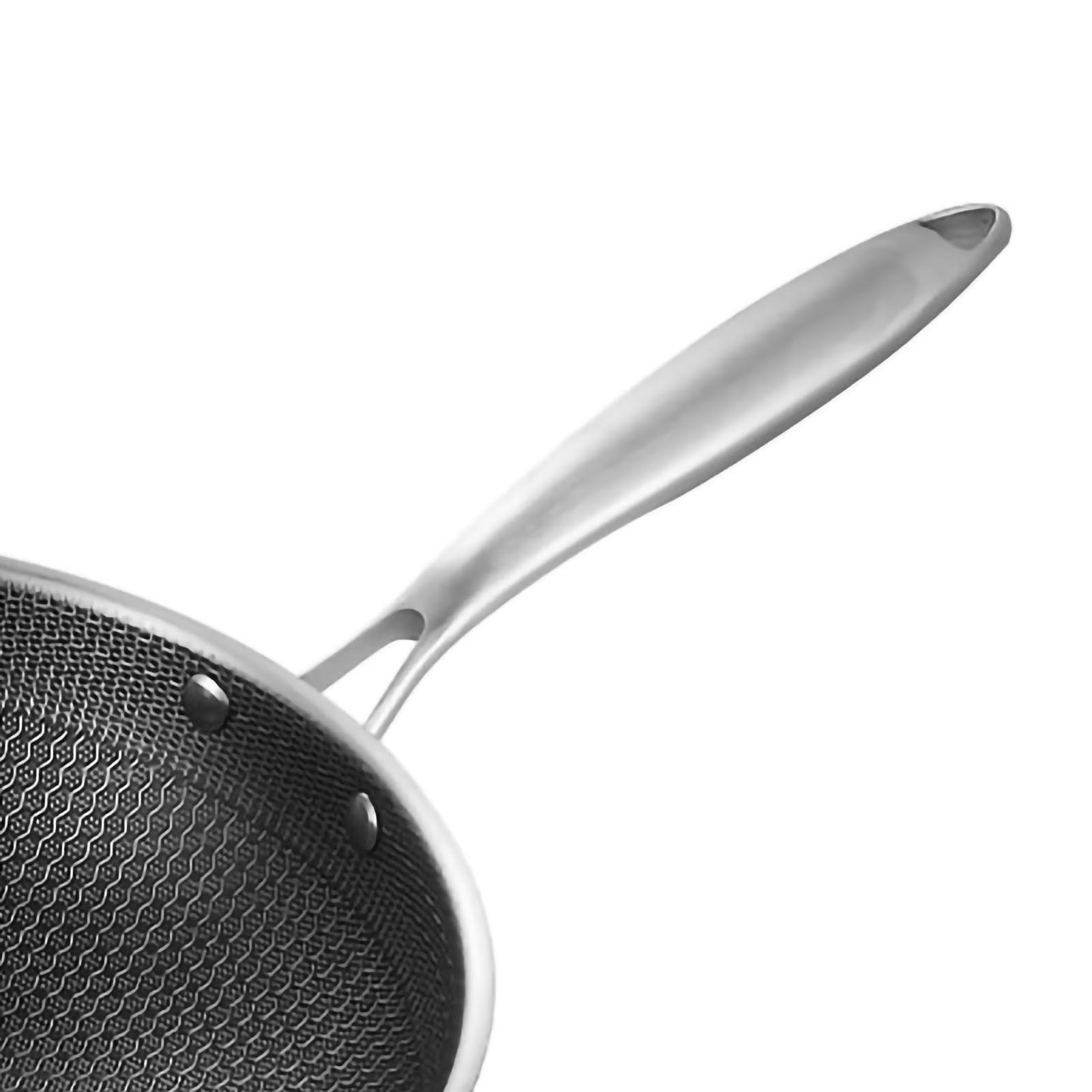 Stainless Steel Wok Pan Double Sided Honeycomb 3 Layer Prevent Sticking Easy view 4