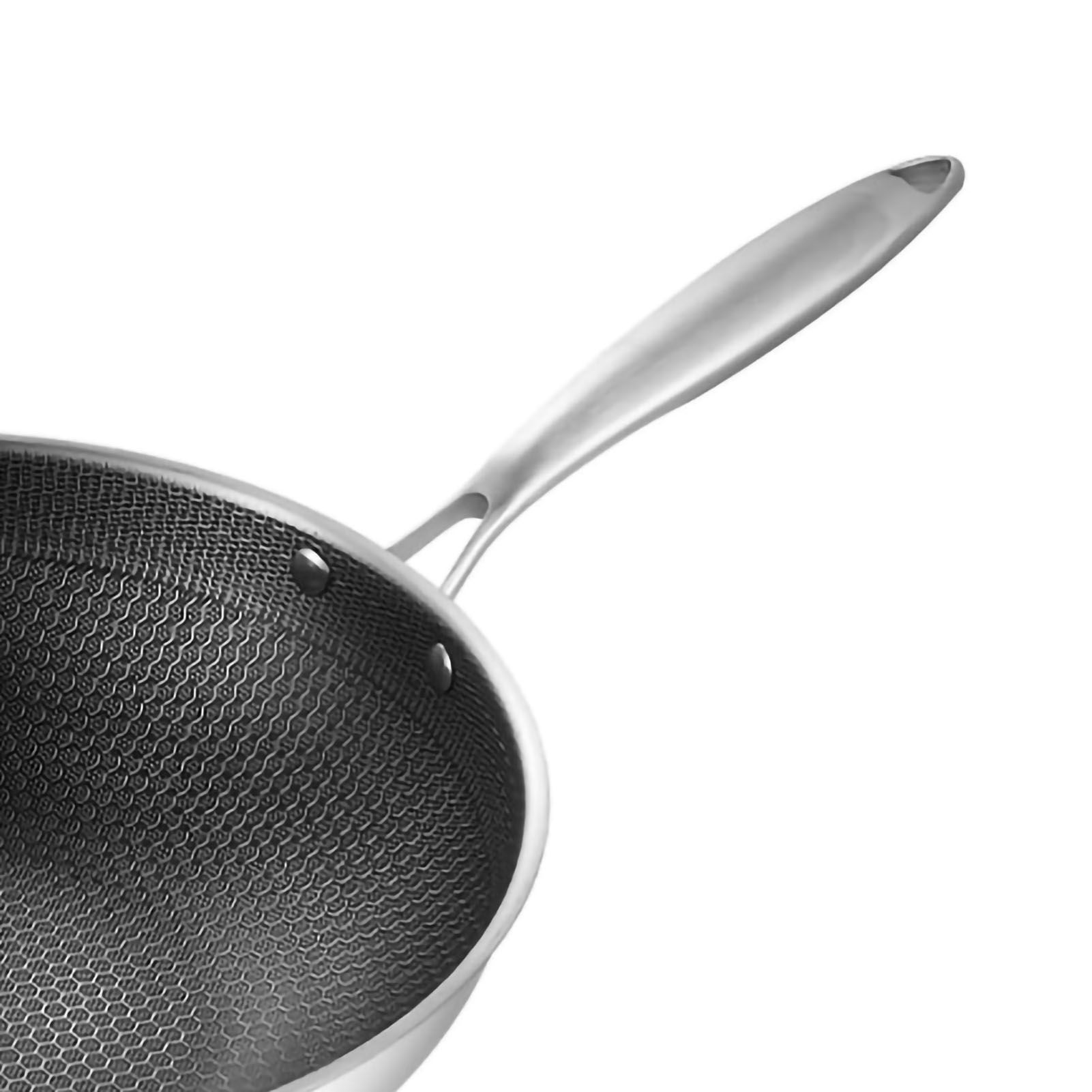 Stainless Steel Wok Pan Double Sided Honeycomb 3 Layer Prevent Sticking Easy view 4