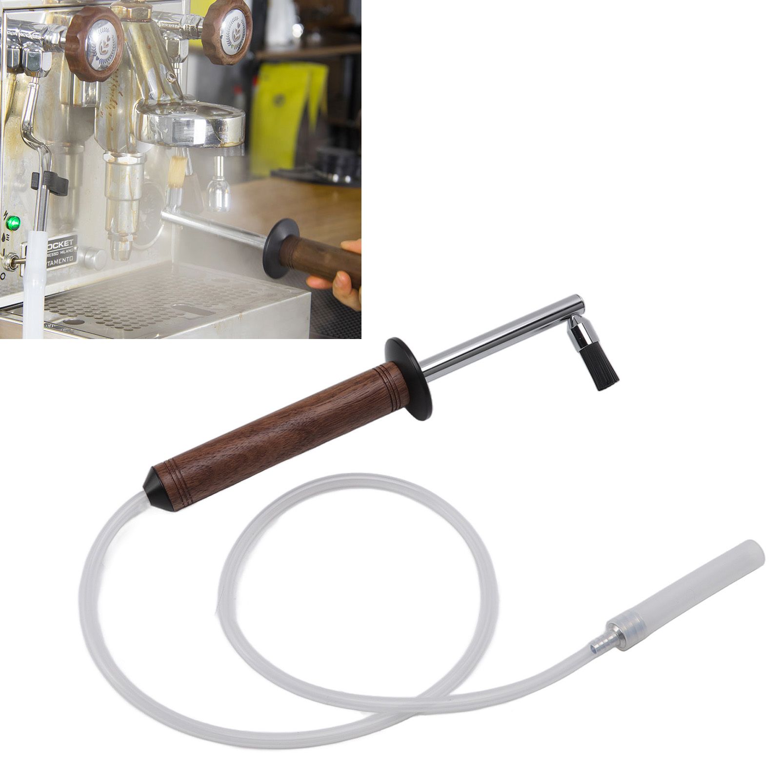 Coffee Machine Cleaning Brush High Temperature Resistance Wood Handle view 12
