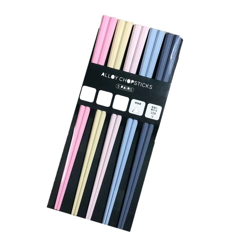 5 Pairs Octagonal Sushi Chopsticks Japanese Style Pointed Chopstick Set