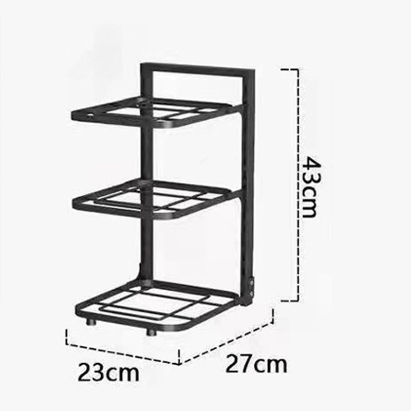 Pot Storage Rack Multilayer Thicken Strong Bearing Round Corner Pot Organizer view 2
