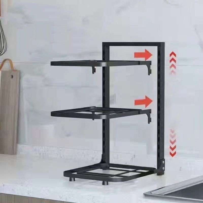 Pot Storage Rack Multilayer Thicken Strong Bearing Round Corner Pot Organizer view 6