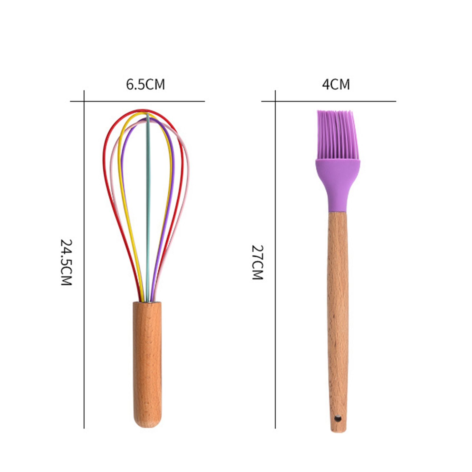 12pcs Cooking Utensils Set Silicone Colorful Wood Handle Cooking Kitchen view 9