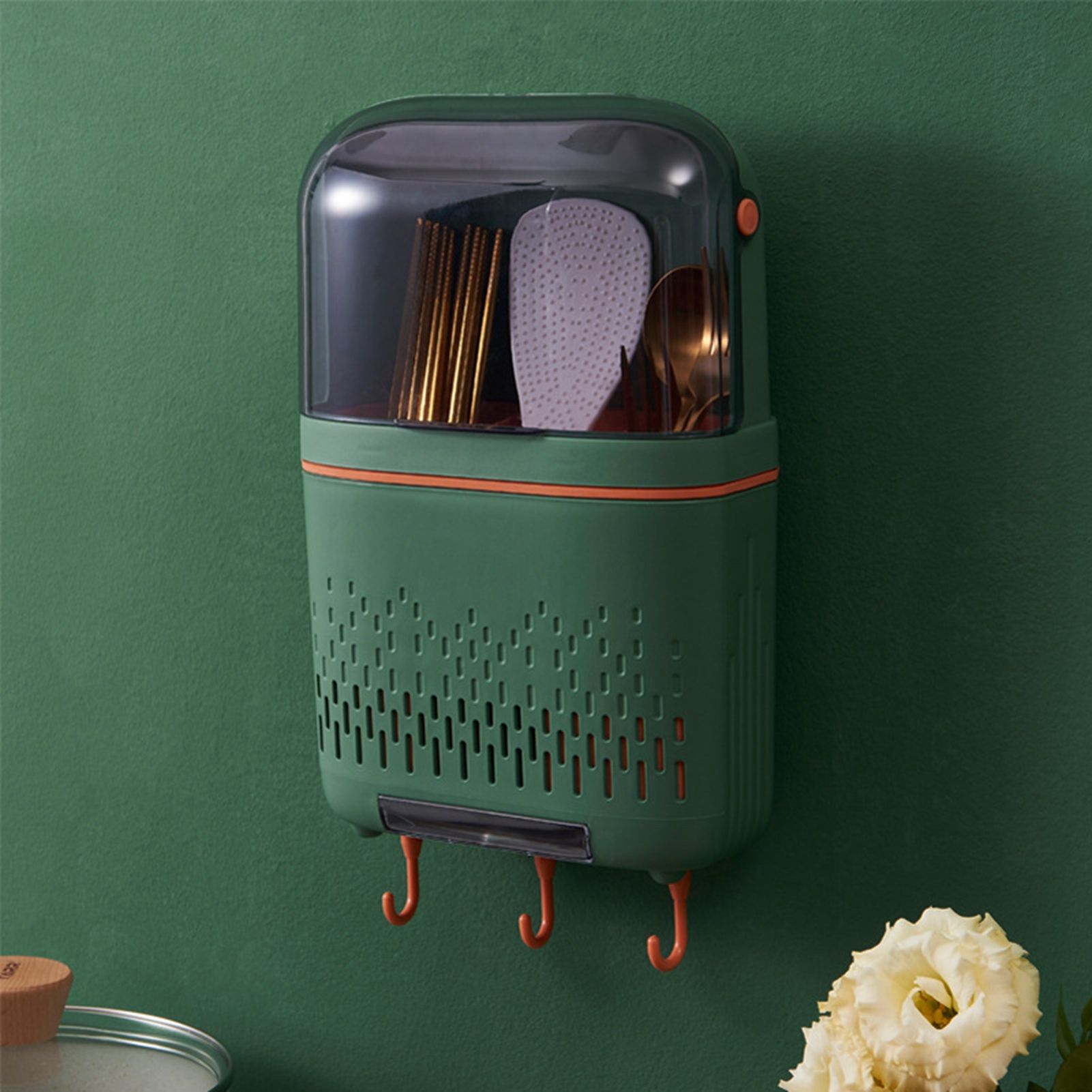 Kitchen Hanging Rack Rustproof Waterproof Compartmental Storage Cutlery view 2