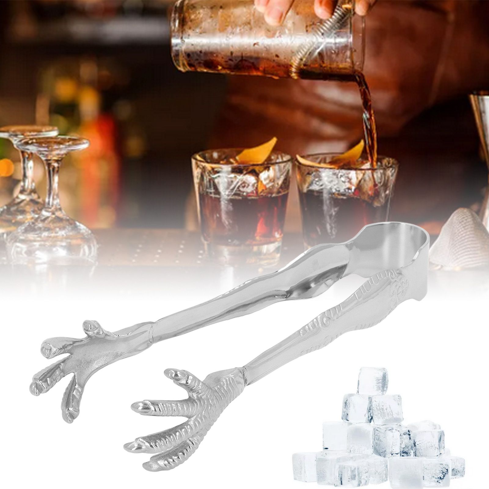 Eagle Claw Style Ice Tongs Food Grade Stainless Steel Prevents Slipping Ice view 11