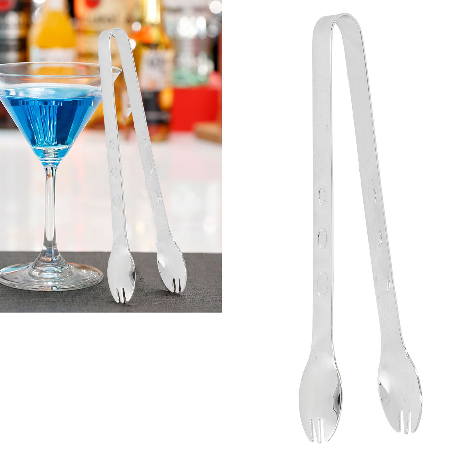 Stainless Steel Ice Tongs Food Grade Prevents Slipping Sugar Food Kitchen view 12