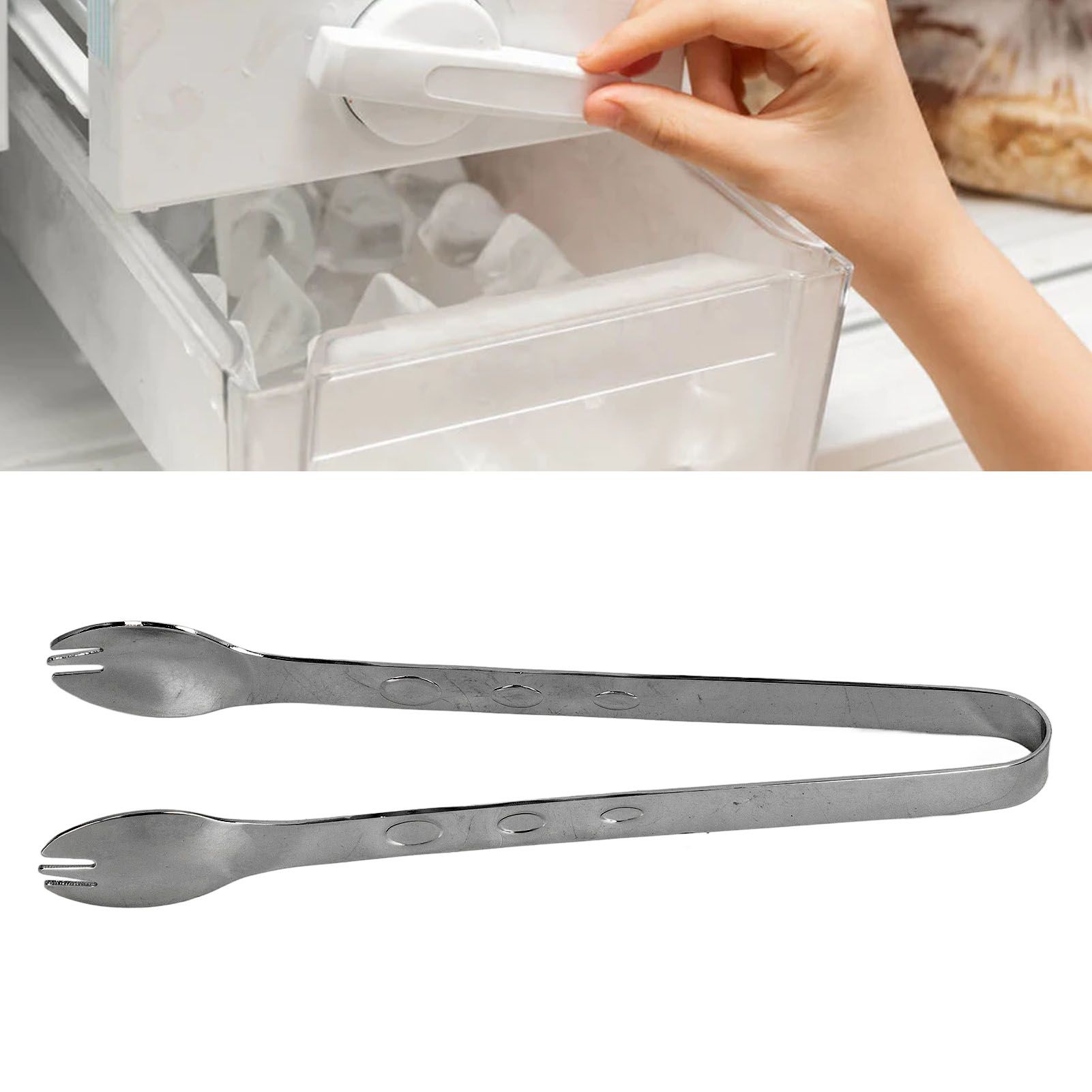 Stainless Steel Ice Tongs Food Grade Prevents Slipping Sugar Food Kitchen view 11