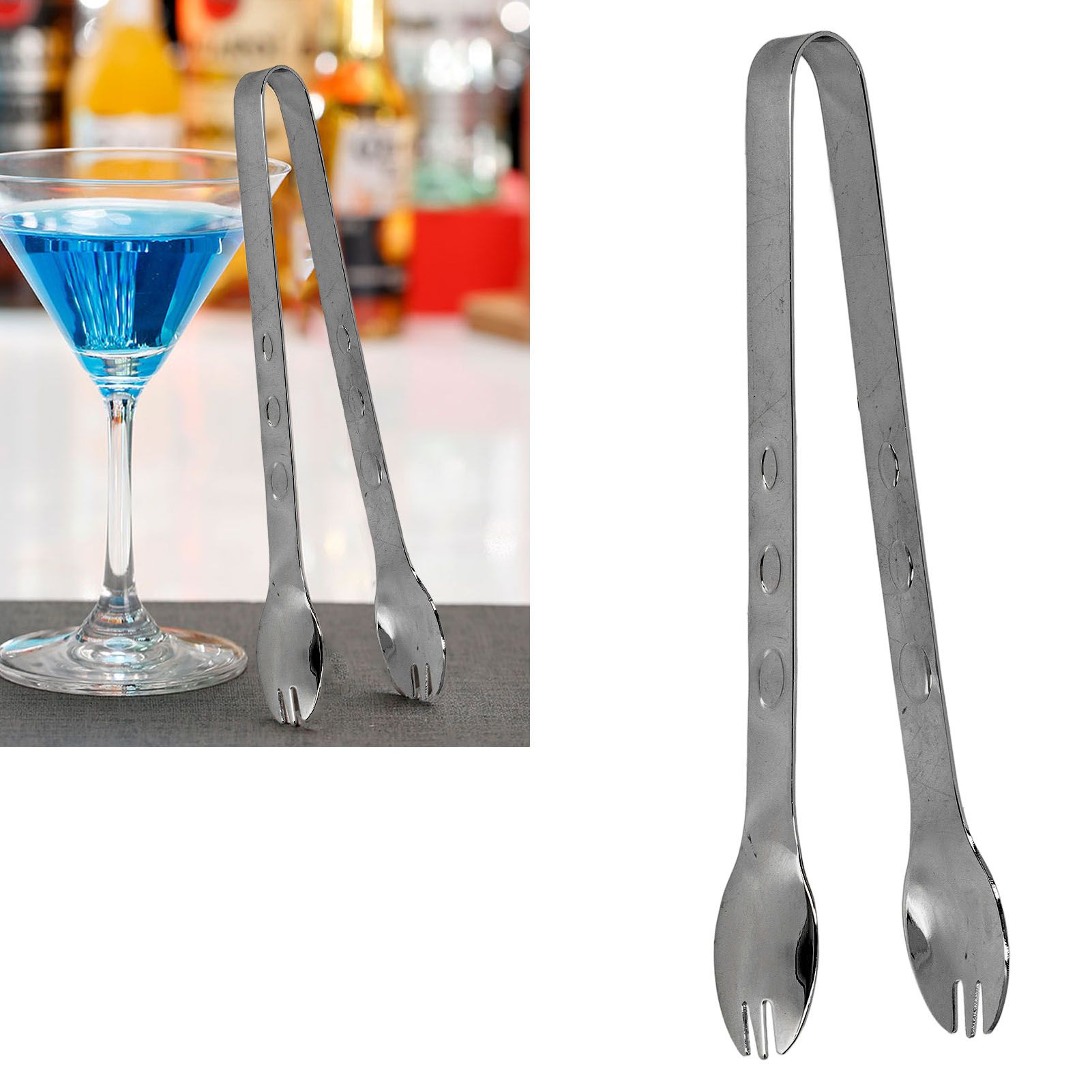 Stainless Steel Ice Tongs Food Grade Prevents Slipping Sugar Food Kitchen view 12