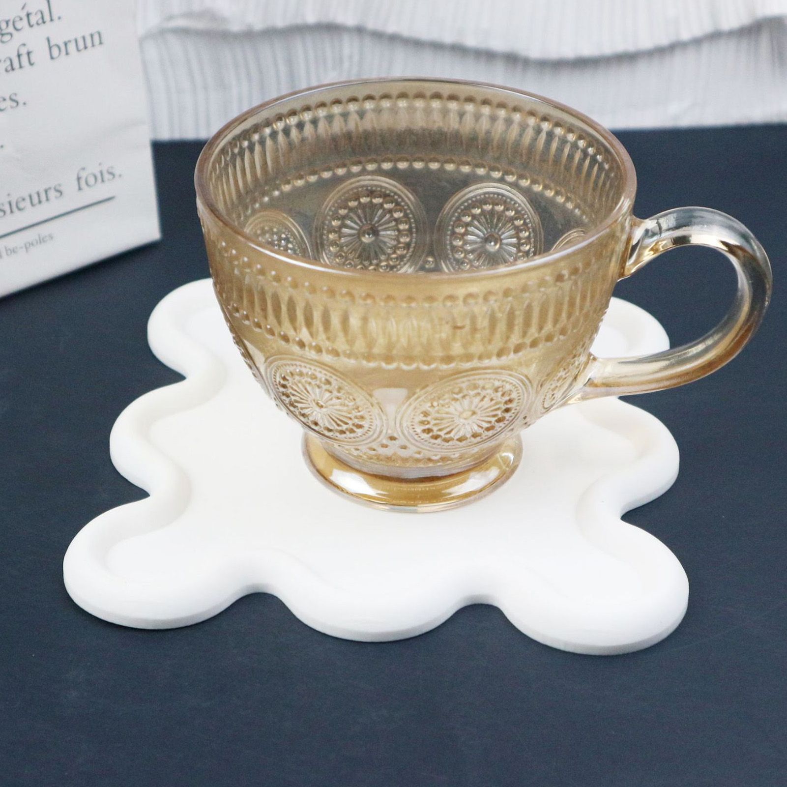 PVC Soft Rubber Coaster Heat Insulation Cup Mat Home Kitchen Innovative Cup view 2
