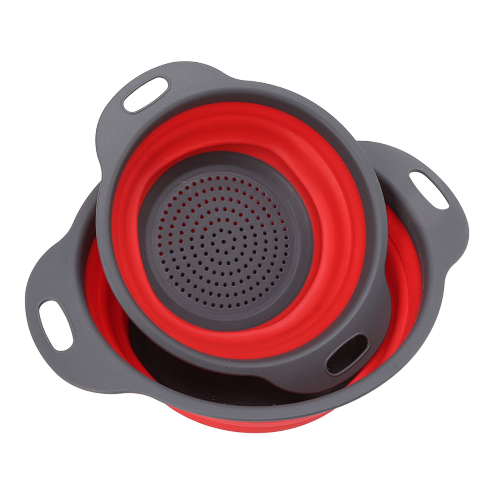 2 PCS Collapsible Colander Basket Round Retractable Big Small Drain Basket Set