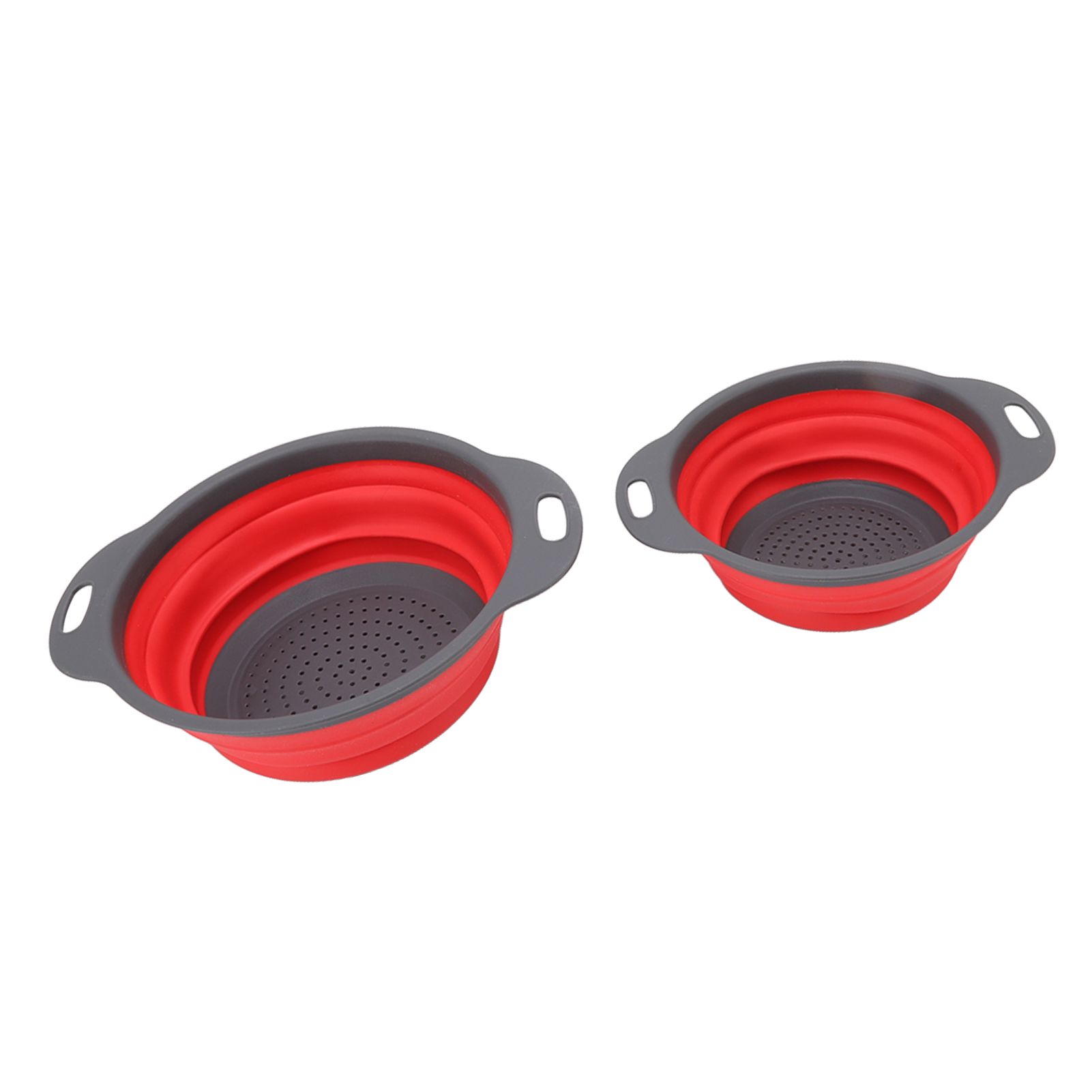 2 PCS Collapsible Colander Basket Round Retractable Big Small Drain Basket Set view 5