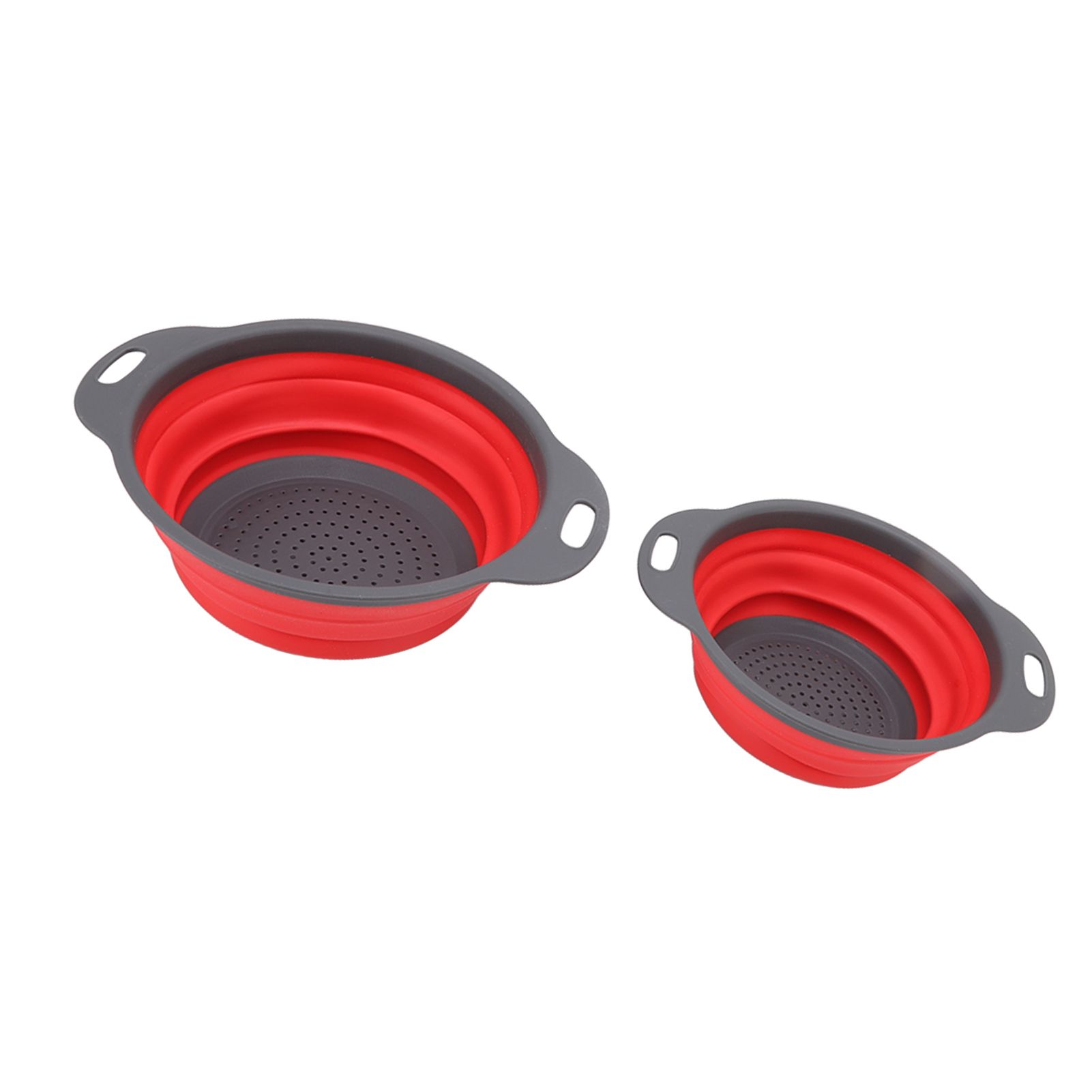 2 PCS Collapsible Colander Basket Round Retractable Big Small Drain Basket Set view 6