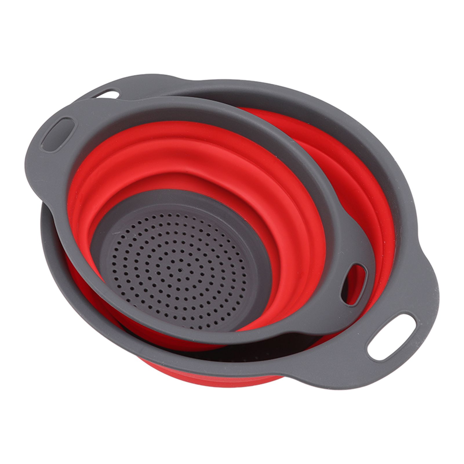 2 PCS Collapsible Colander Basket Round Retractable Big Small Drain Basket Set view 10