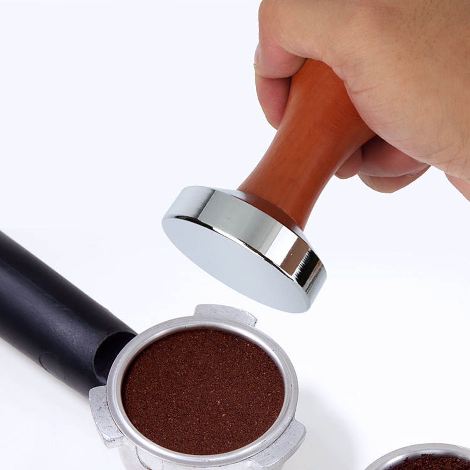 Coffee Tamper Stainless Steel Flat Bottom Tamping Tool Coffee Hand Tamper with view 11