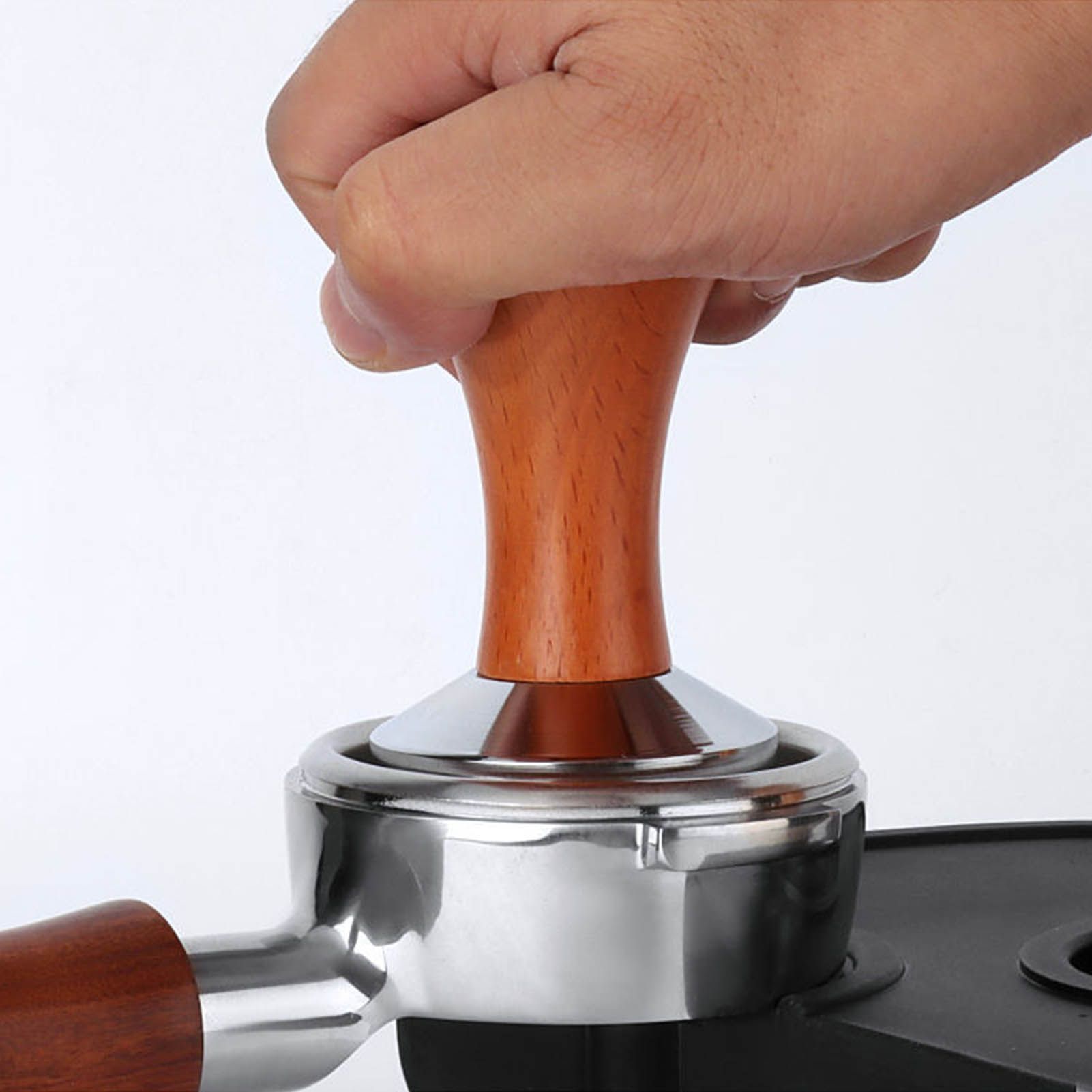 Coffee Tamper Stainless Steel Flat Bottom Tamping Tool Coffee Hand Tamper with view 12