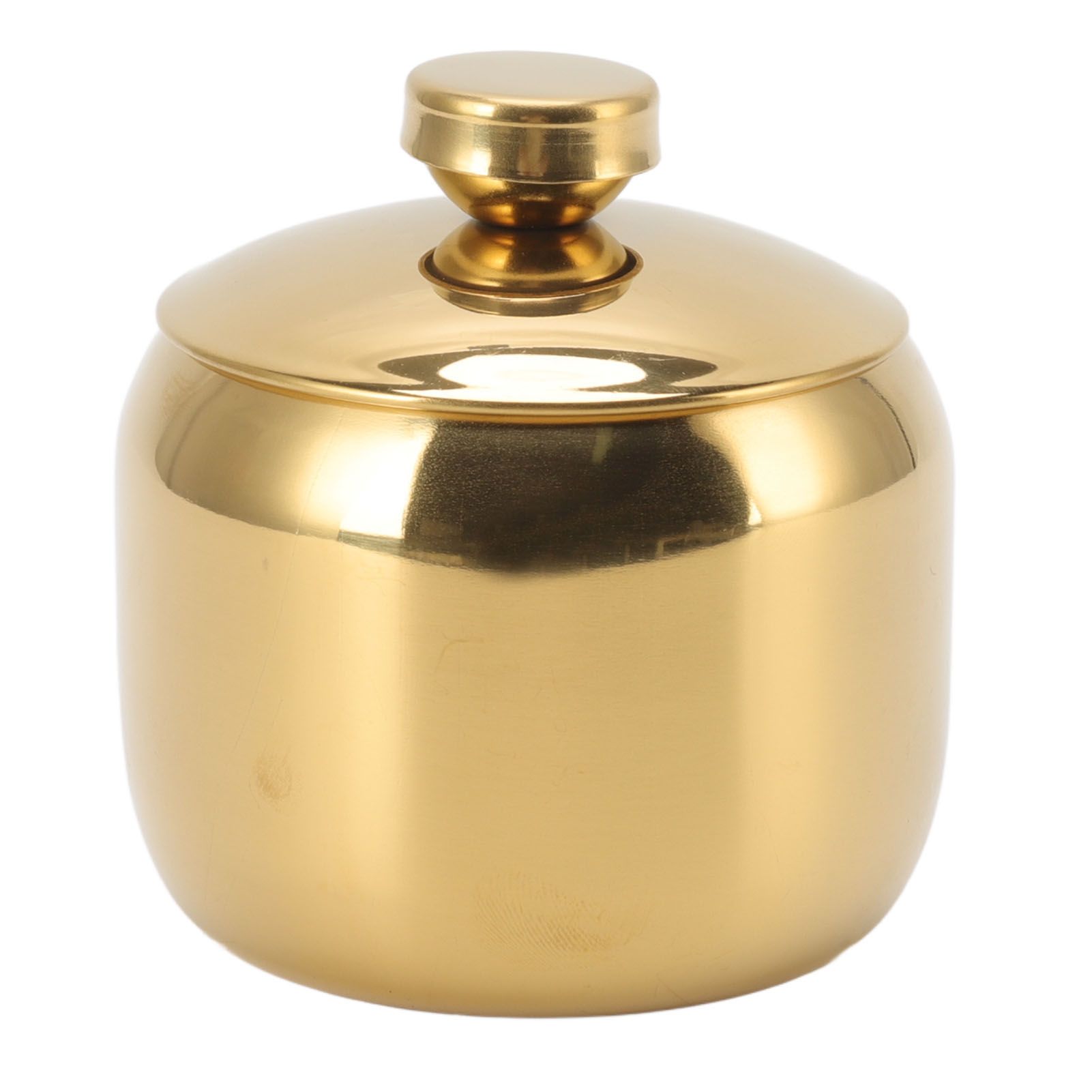 Stainless Steel Gold Seasoning Condiment Pot Spice Salt Sugar Pepper Container