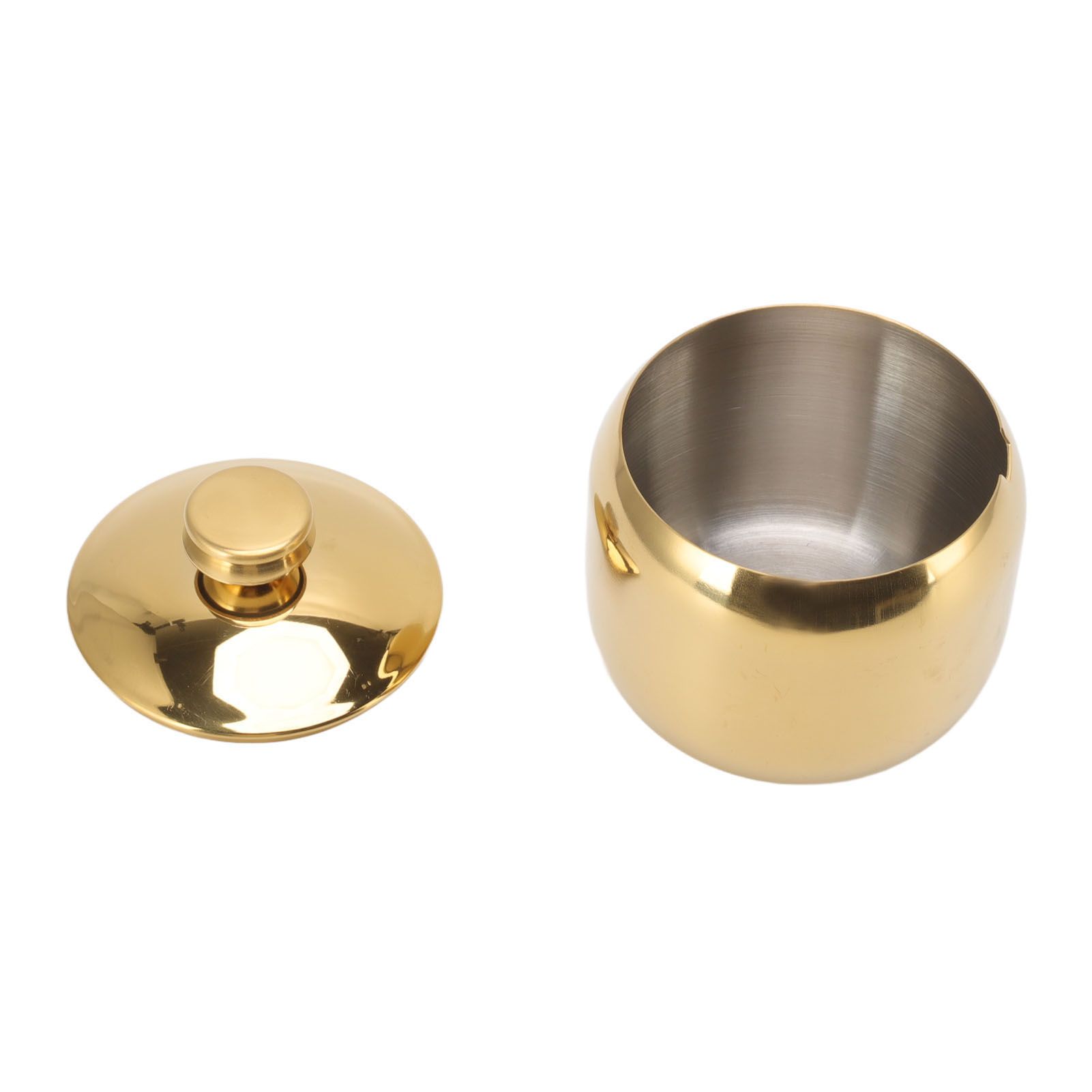 Stainless Steel Gold Seasoning Condiment Pot Spice Salt Sugar Pepper Container view 5