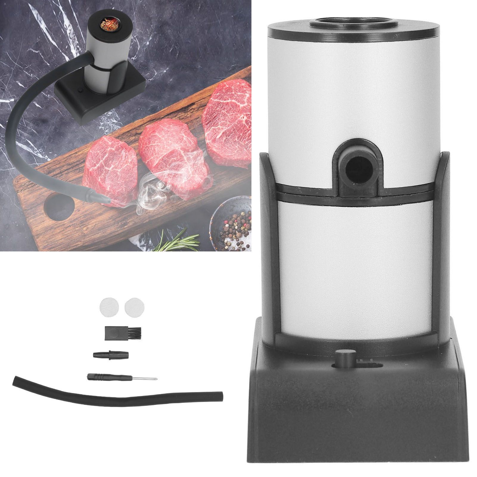 Smoker Machine Silver Handheld Compact Cocktail Meat Food Smoke Infuser for view 11