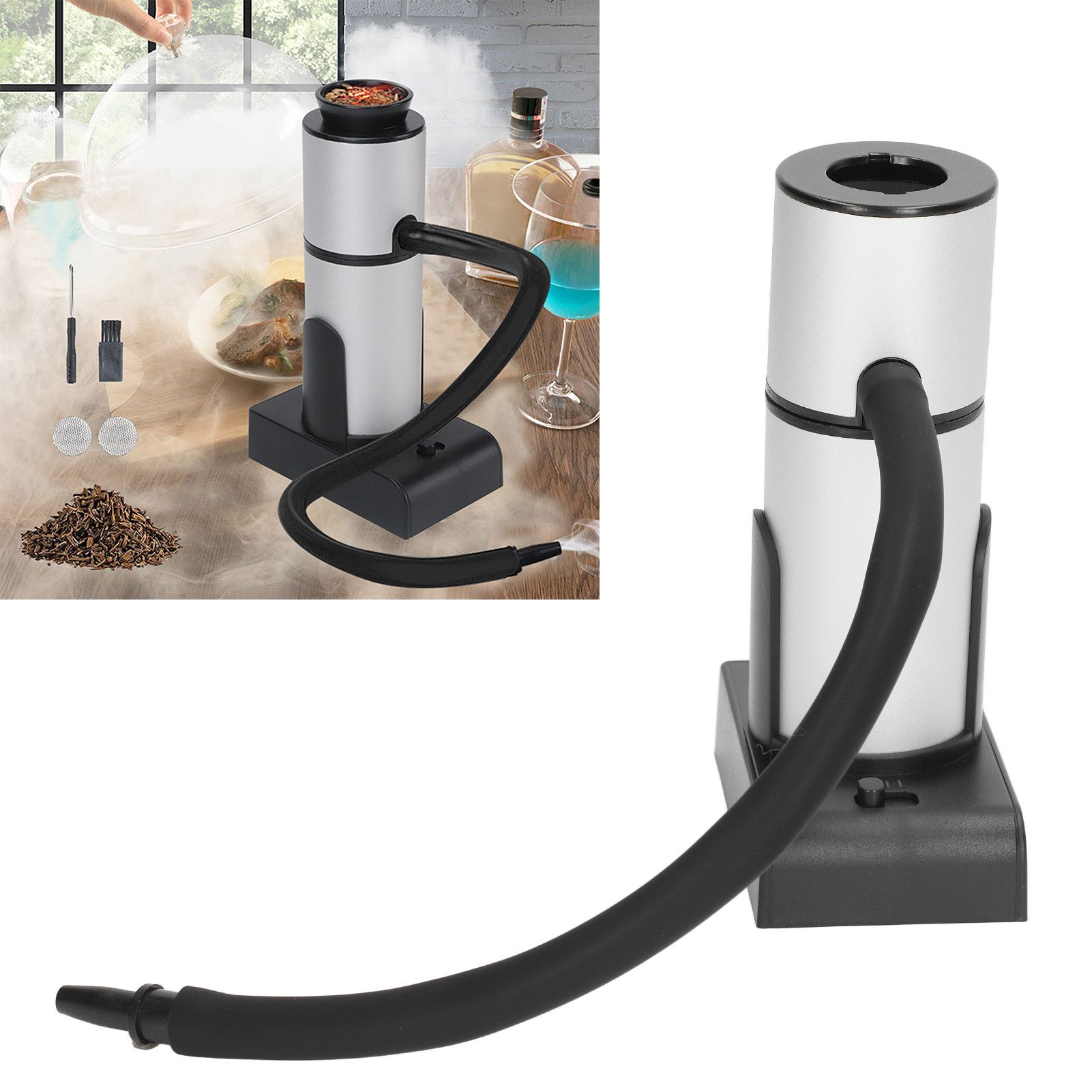 Drink Cocktail Smoker Adjustable Gear Aluminum and Zinc Alloy Handheld Smoke view 12
