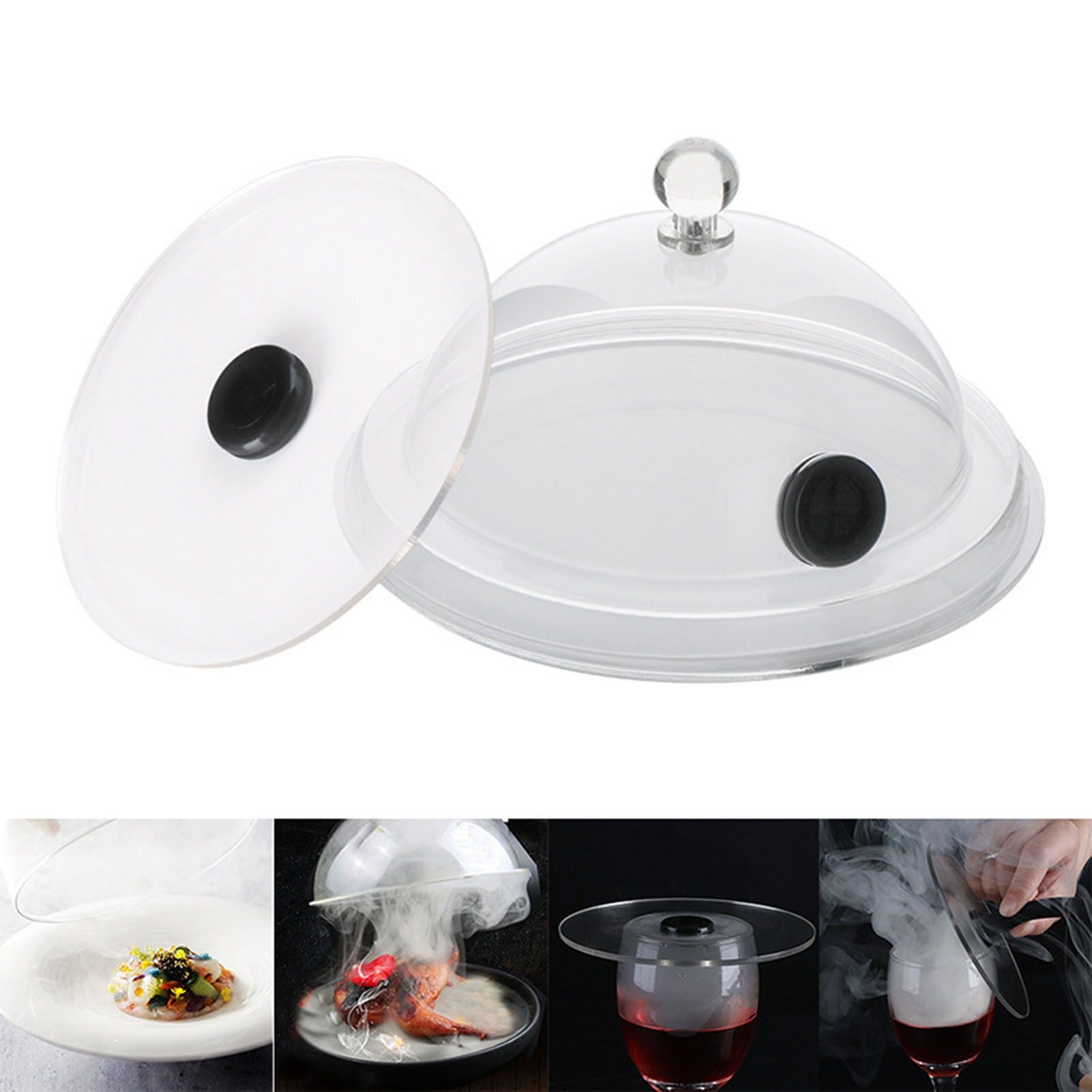 Smoking Dome Cover Acrylic Transparent Molecular Cuisine Kitchen Tool with view 12