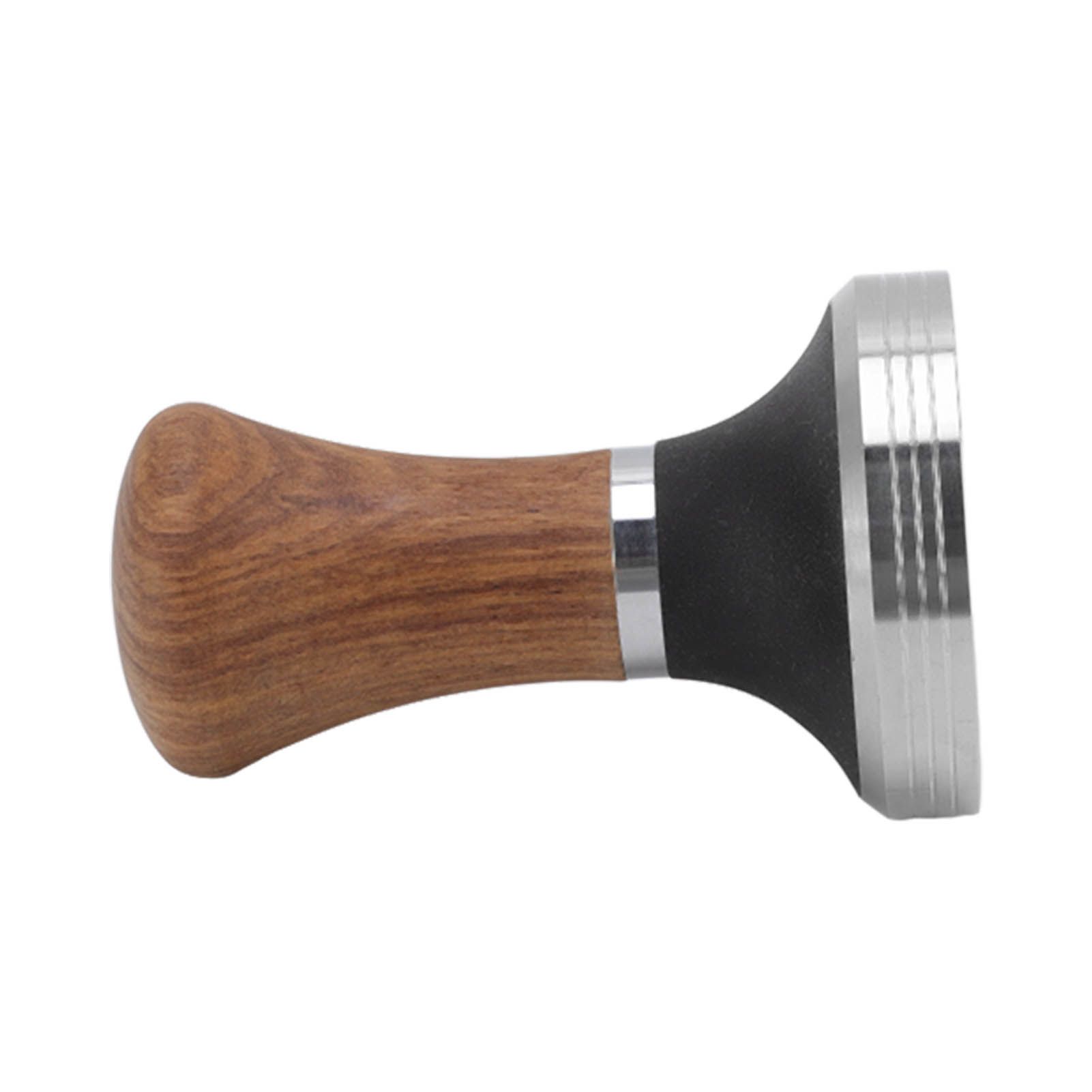 Coffee Tamper Stainless Steel Flat Bottom Coffee Hand Tamping Tool with Wooden view 4