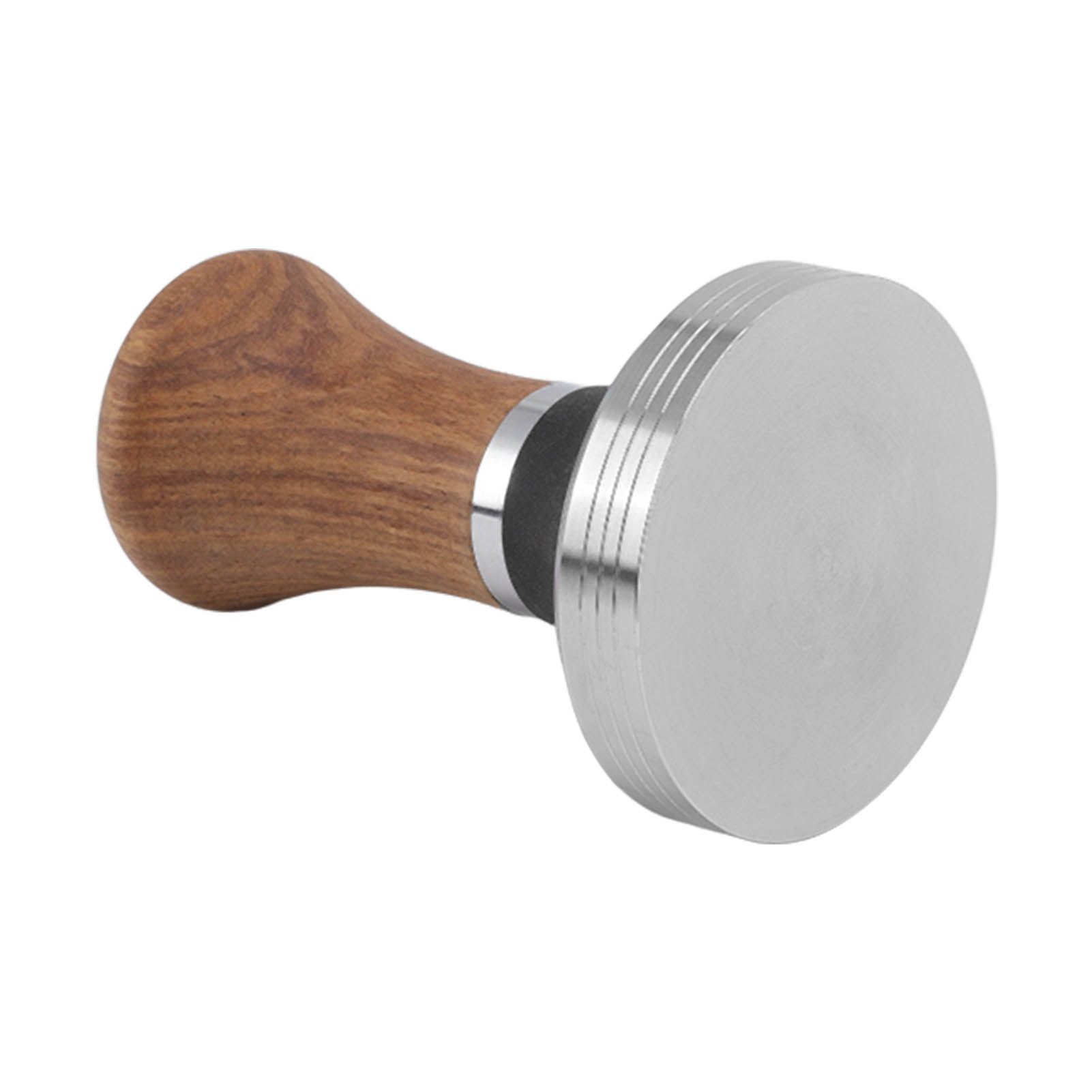 Coffee Tamper Stainless Steel Flat Bottom Coffee Hand Tamping Tool with Wooden view 5
