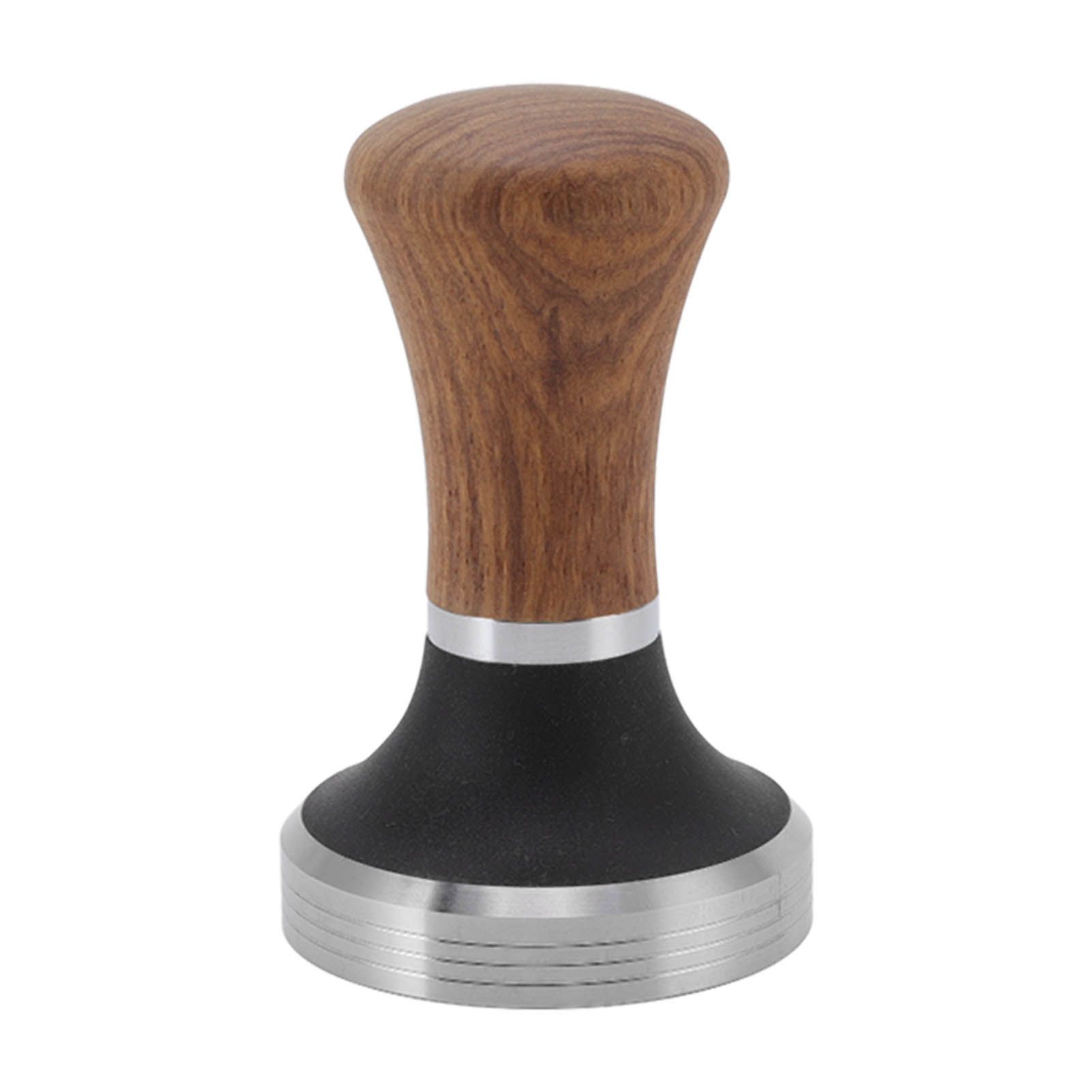 Coffee Tamper Stainless Steel Flat Bottom Coffee Hand Tamping Tool with Wooden