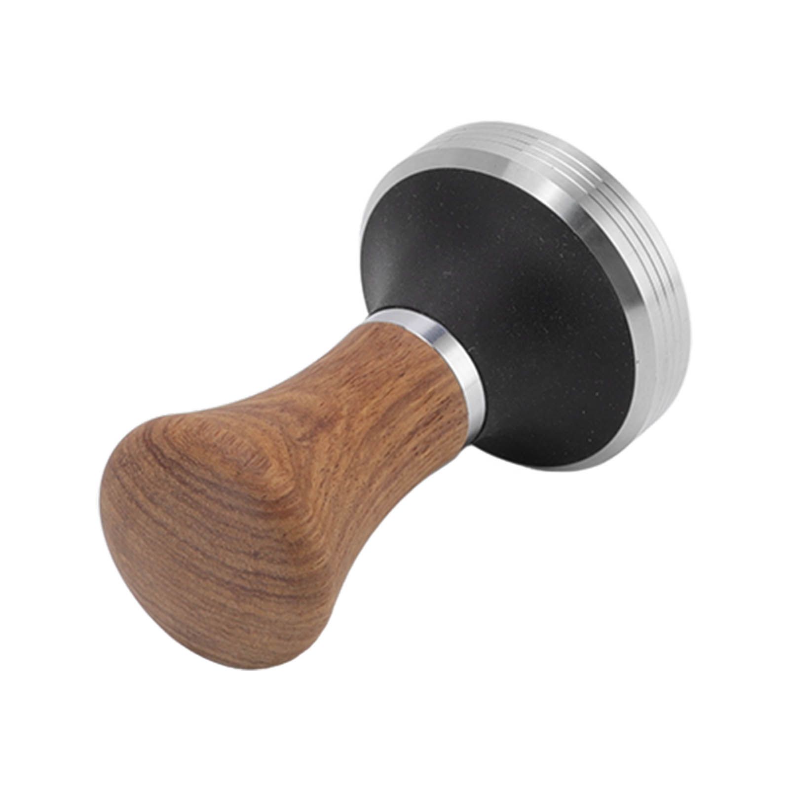 Coffee Tamper Stainless Steel Flat Bottom Coffee Hand Tamping Tool with Wooden view 2