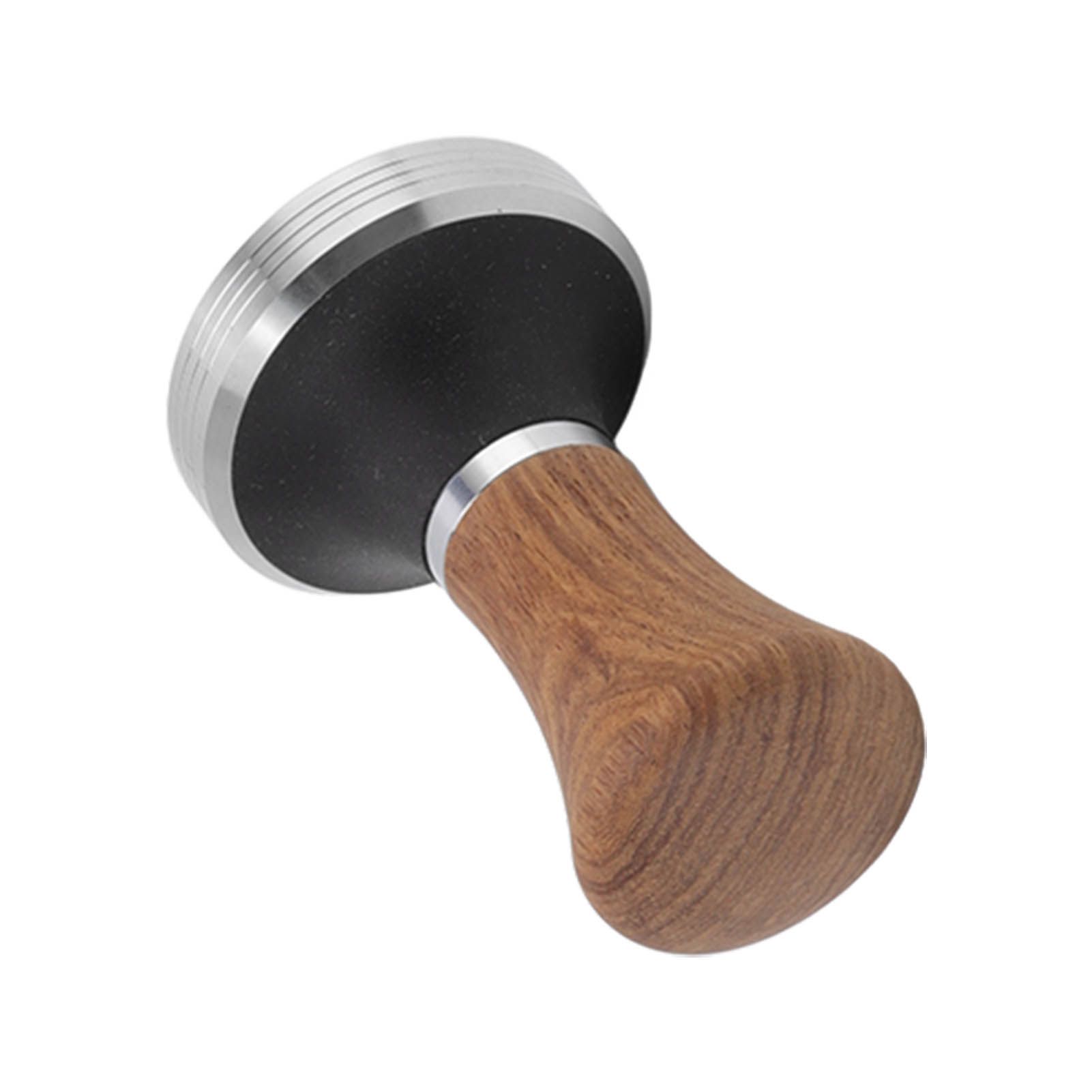 Coffee Tamper Stainless Steel Flat Bottom Coffee Hand Tamping Tool with Wooden view 3