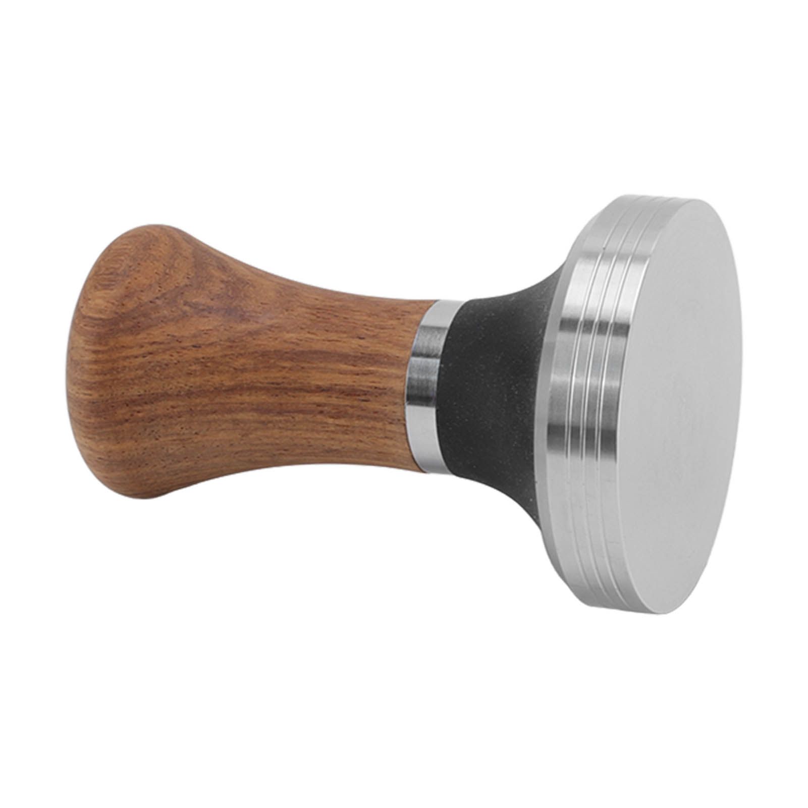Coffee Tamper Stainless Steel Flat Bottom Coffee Hand Tamping Tool with Wooden view 7
