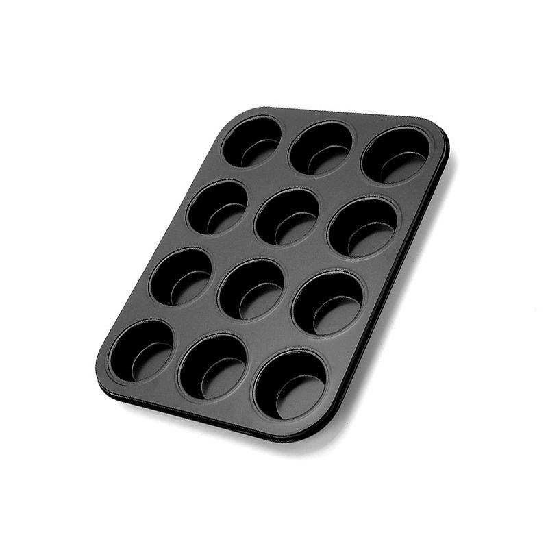 Carbon Steel Cupcake Pan Non Stick Baking Pan Black Quick Release Muffin Tins view 2