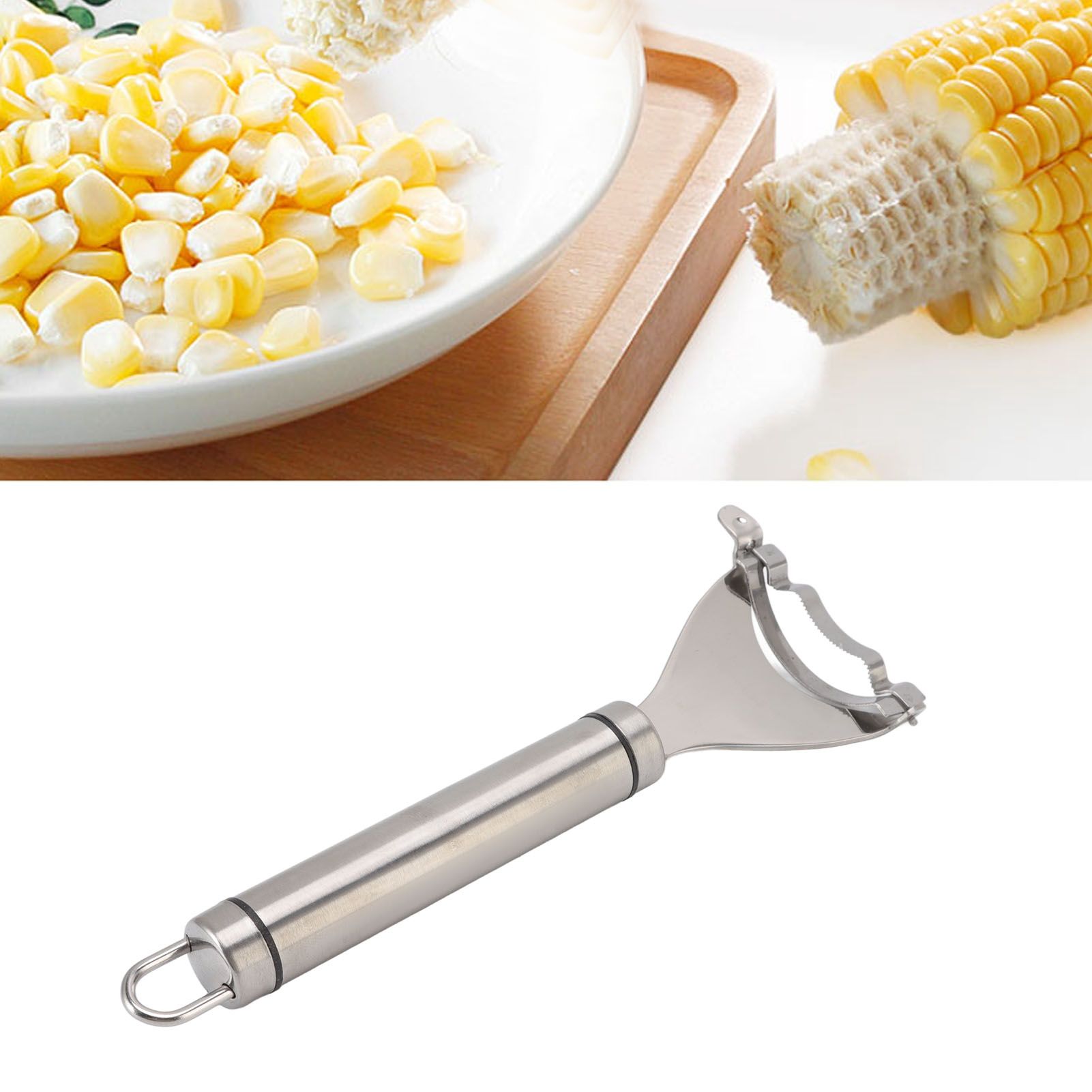Corn Peeler Thickened Stainless Steel Corn Cob Threshing Tool Stripper Kitchen view 11