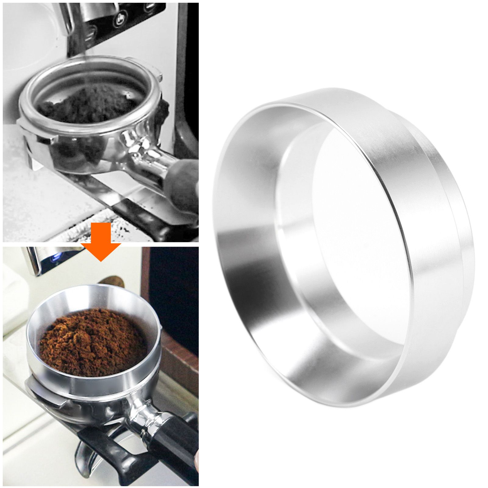 53mm Coffee Dosing Funnel Aluminum Alloy Magnetic Coffee Powder Dosing Ring view 11