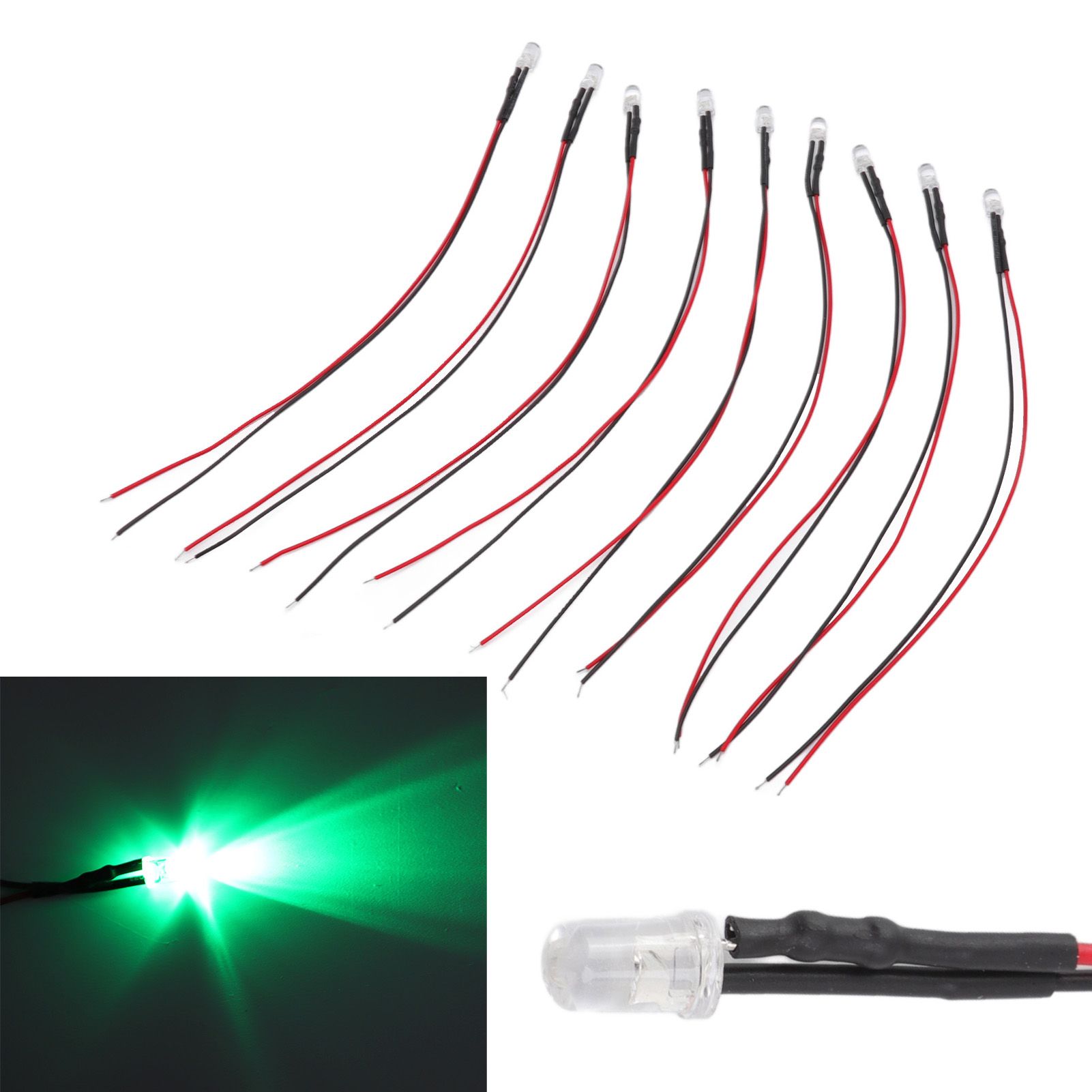10pcs Lights Emitting Diodes 5mm Prewired Electronic LED Light Diodes for view 12