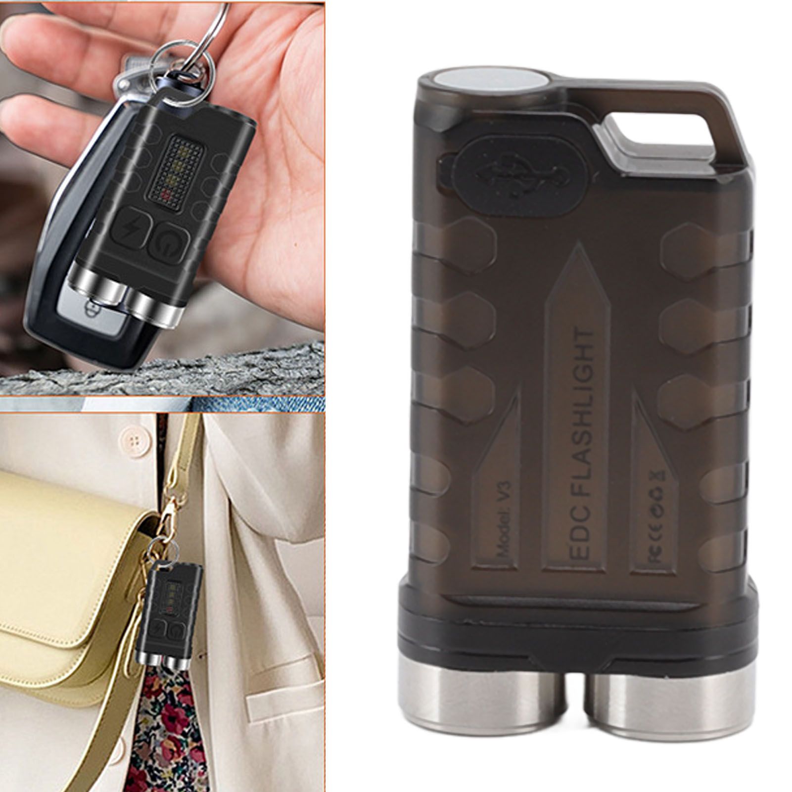 V3 Mini Keychain Flashlight USB Rechargeable Small Flashlight Outdoor view 12