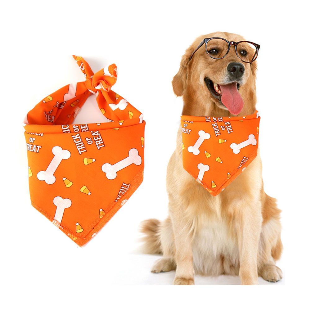 Halloween Dog Bandanas Pet Collar Bandana Pet Scarf Neckerchief Washable Dog
