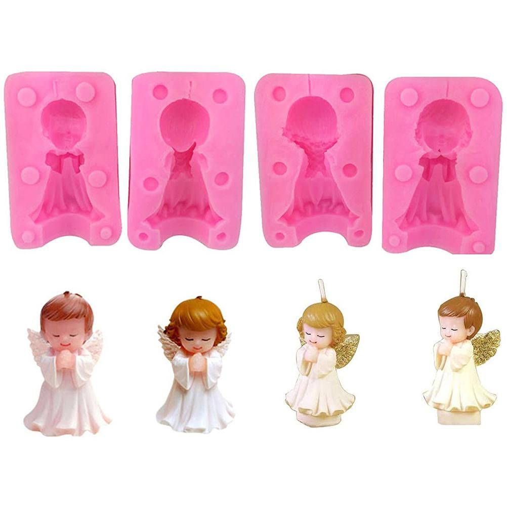 3D Angel Boy and Girl Silicone Mold DIY Angel Shape Candle Soap Chocolate view 2