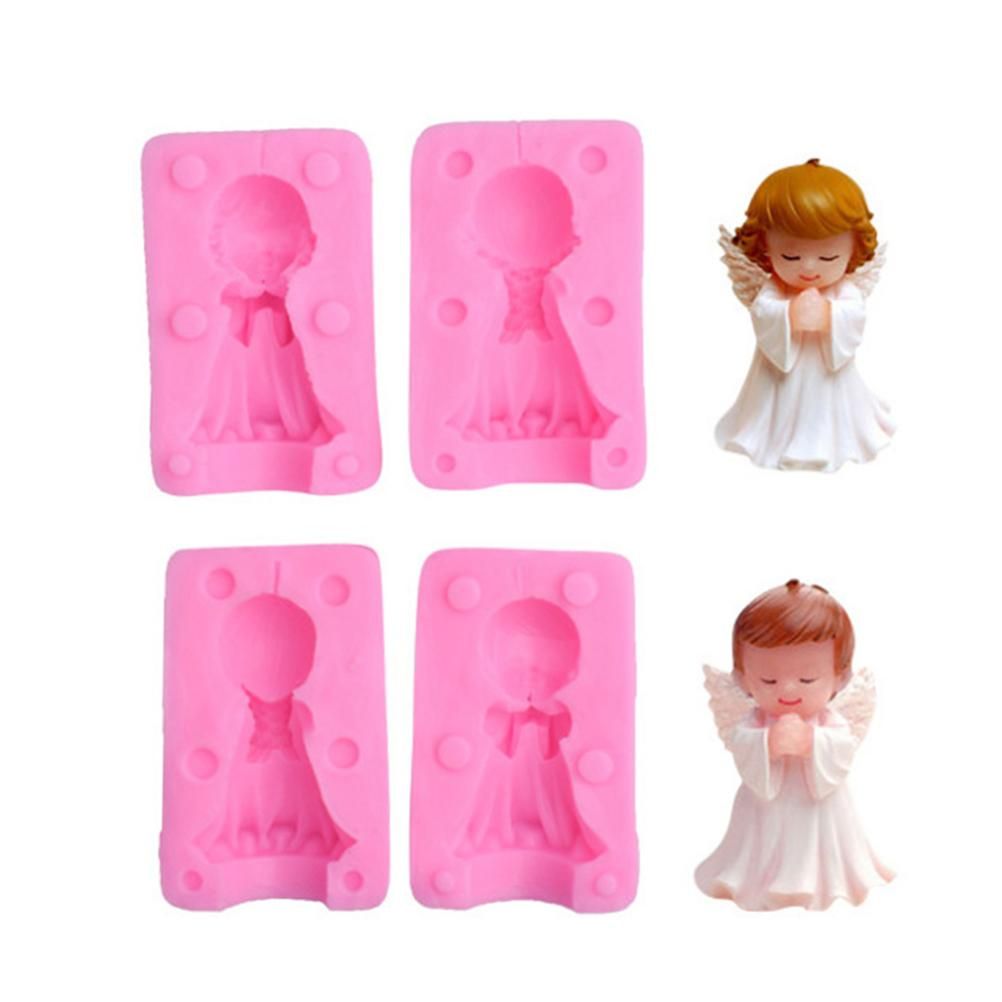 3D Angel Boy and Girl Silicone Mold DIY Angel Shape Candle Soap Chocolate view 6