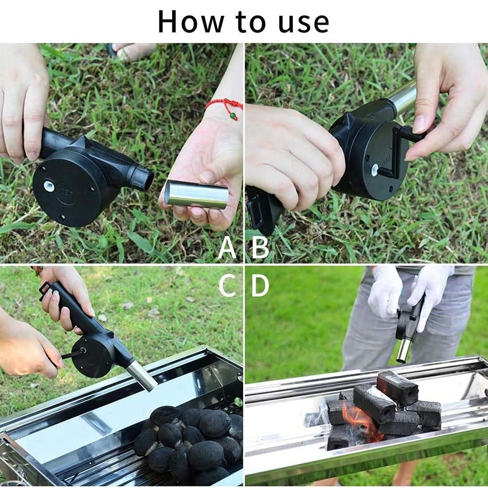 Portable Mini Air Blower 25cm Manual Hand Crank Bellows for Barbecue Fire Air view 7