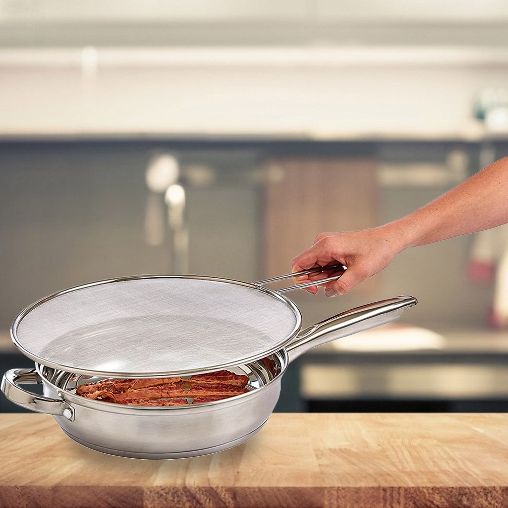 Kitchen Splatter Screen Stainless Steel Splatter Guard Fine Mesh Screen view 3
