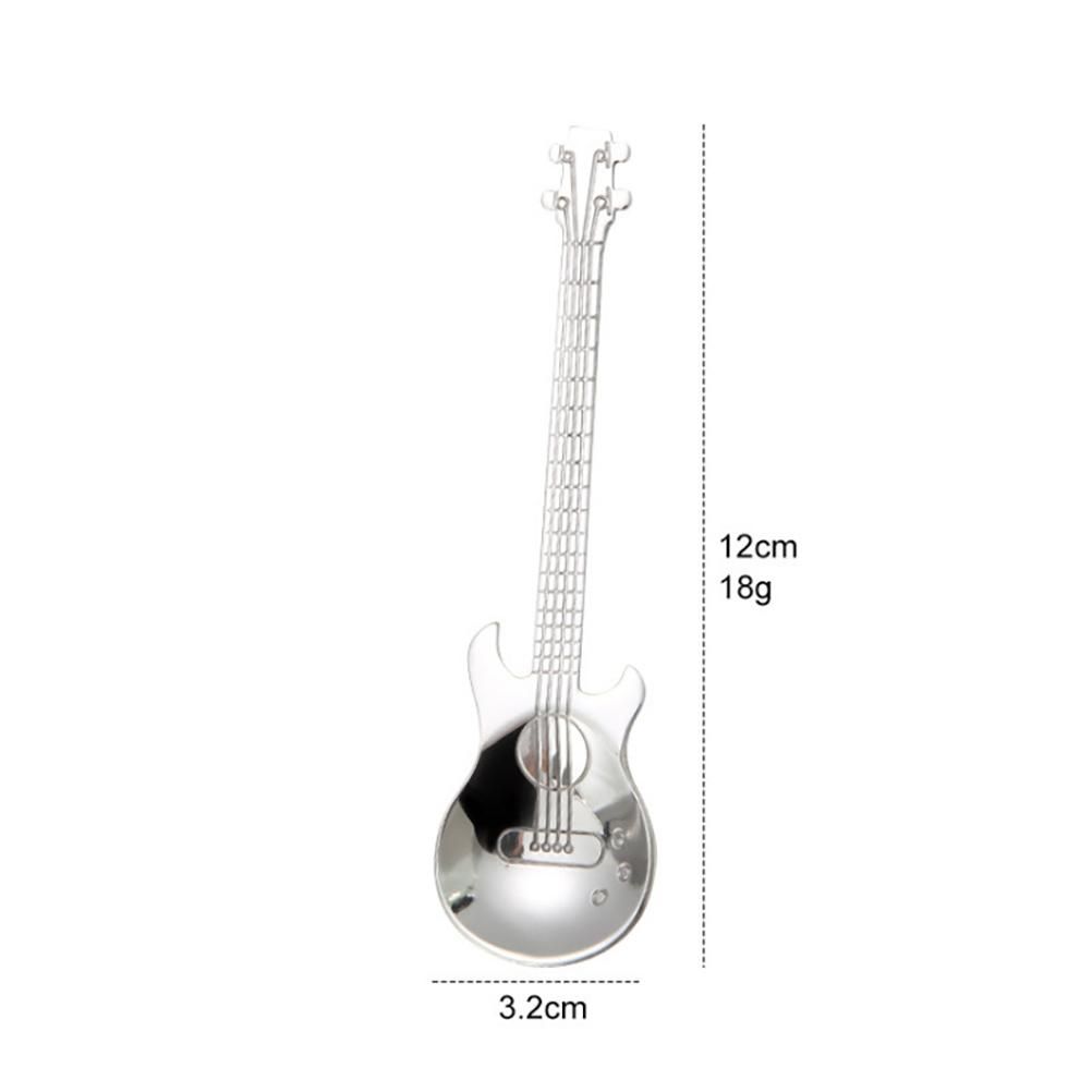 4 Pcs Guitar Coffee Spoons Stainless Steel Guitar Instrument Shaped Coffee view 2
