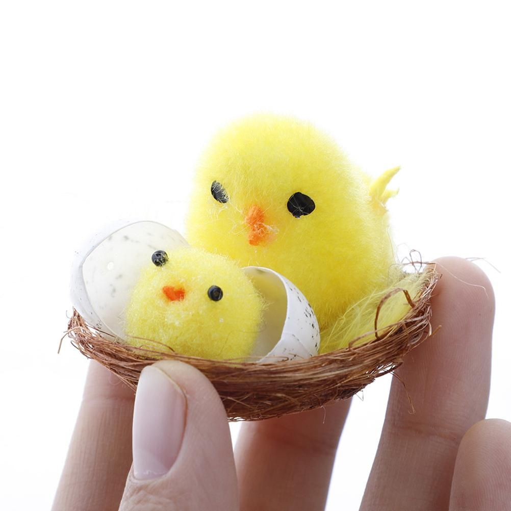 12PCS Mini Easter Chicks Yellow Easter Decoration Toy Simulation Mini Chicks view 5