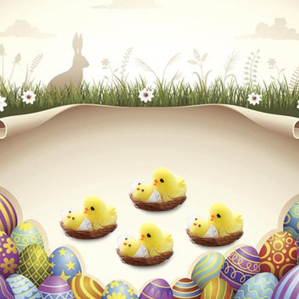 12PCS Mini Easter Chicks Yellow Easter Decoration Toy Simulation Mini Chicks view 9